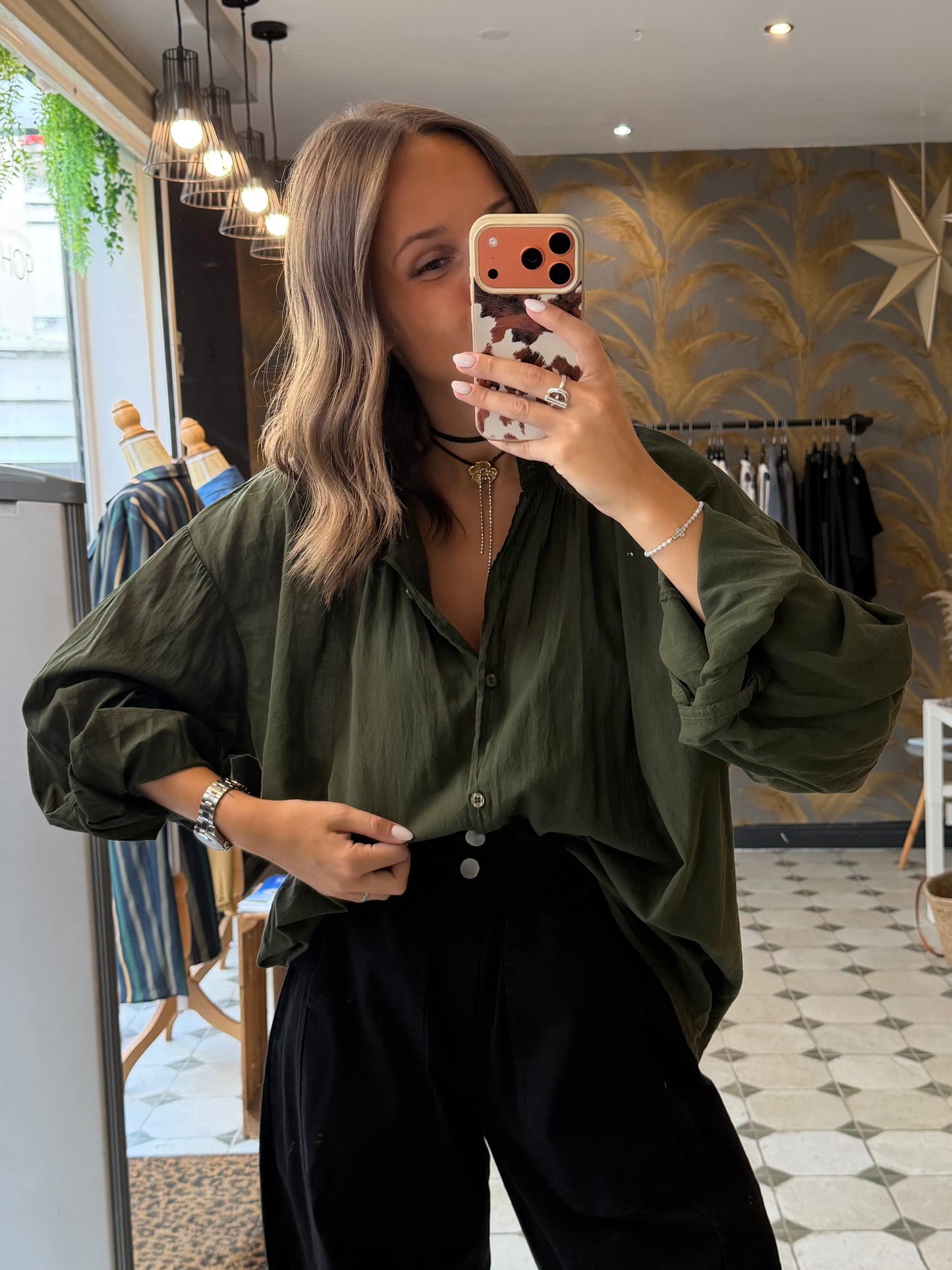 Chemise Clémentine kaki - Johanna Paris