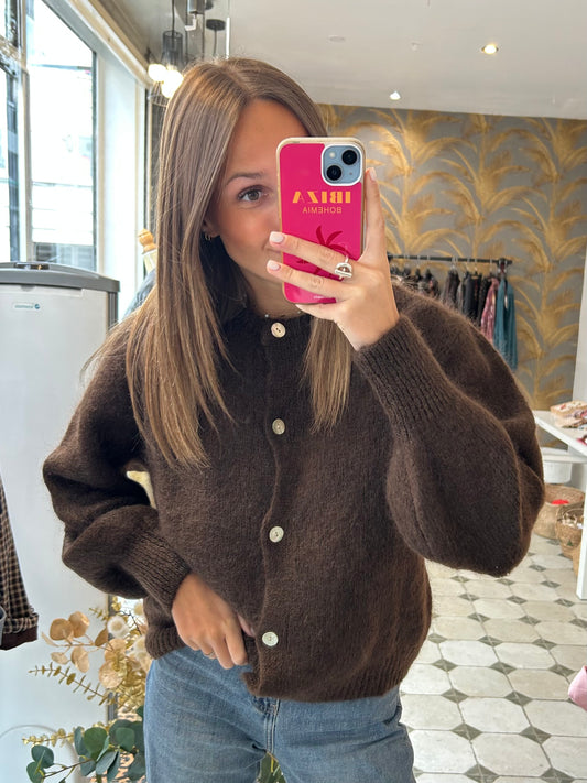 Gilet en laine chocolat - Johanna Paris