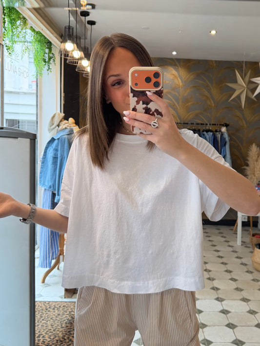 T-Shirt col rond blanc - Johanna Paris