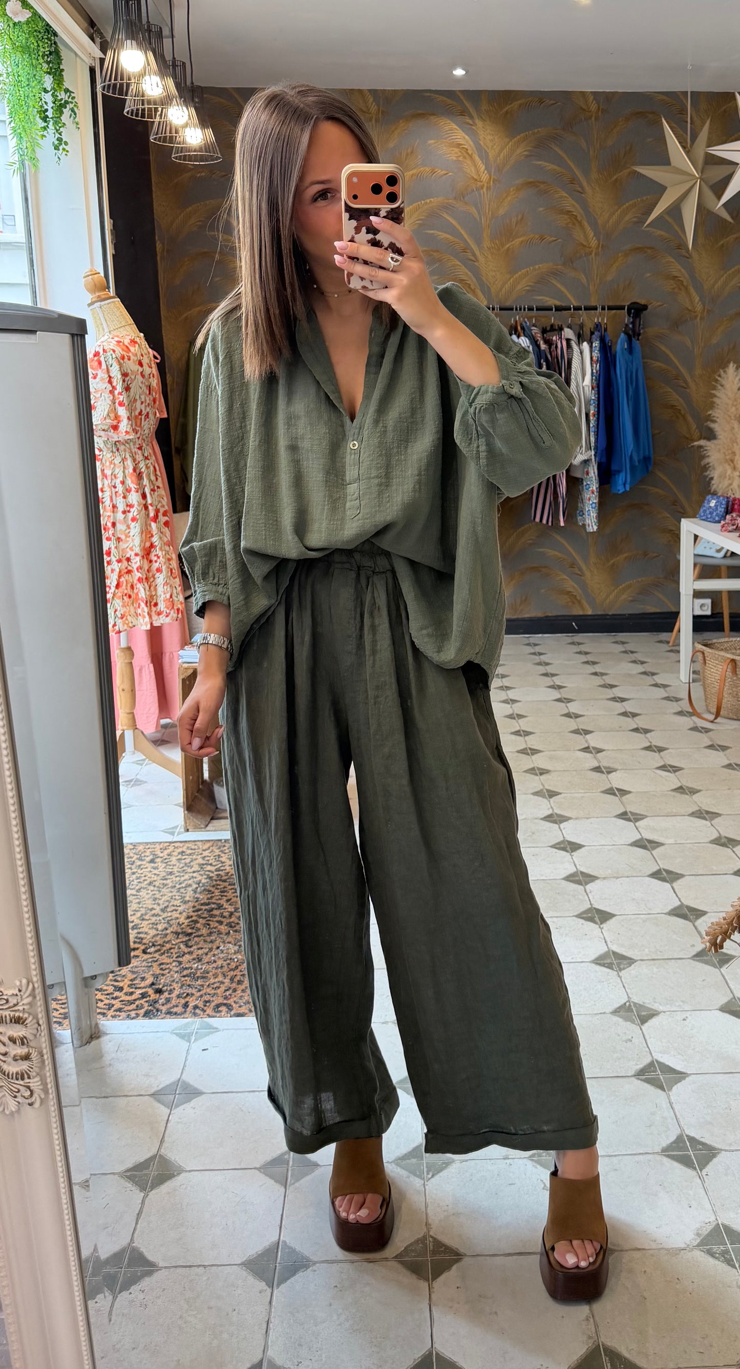 Chemise Ava en Garza kaki - Johanna Paris