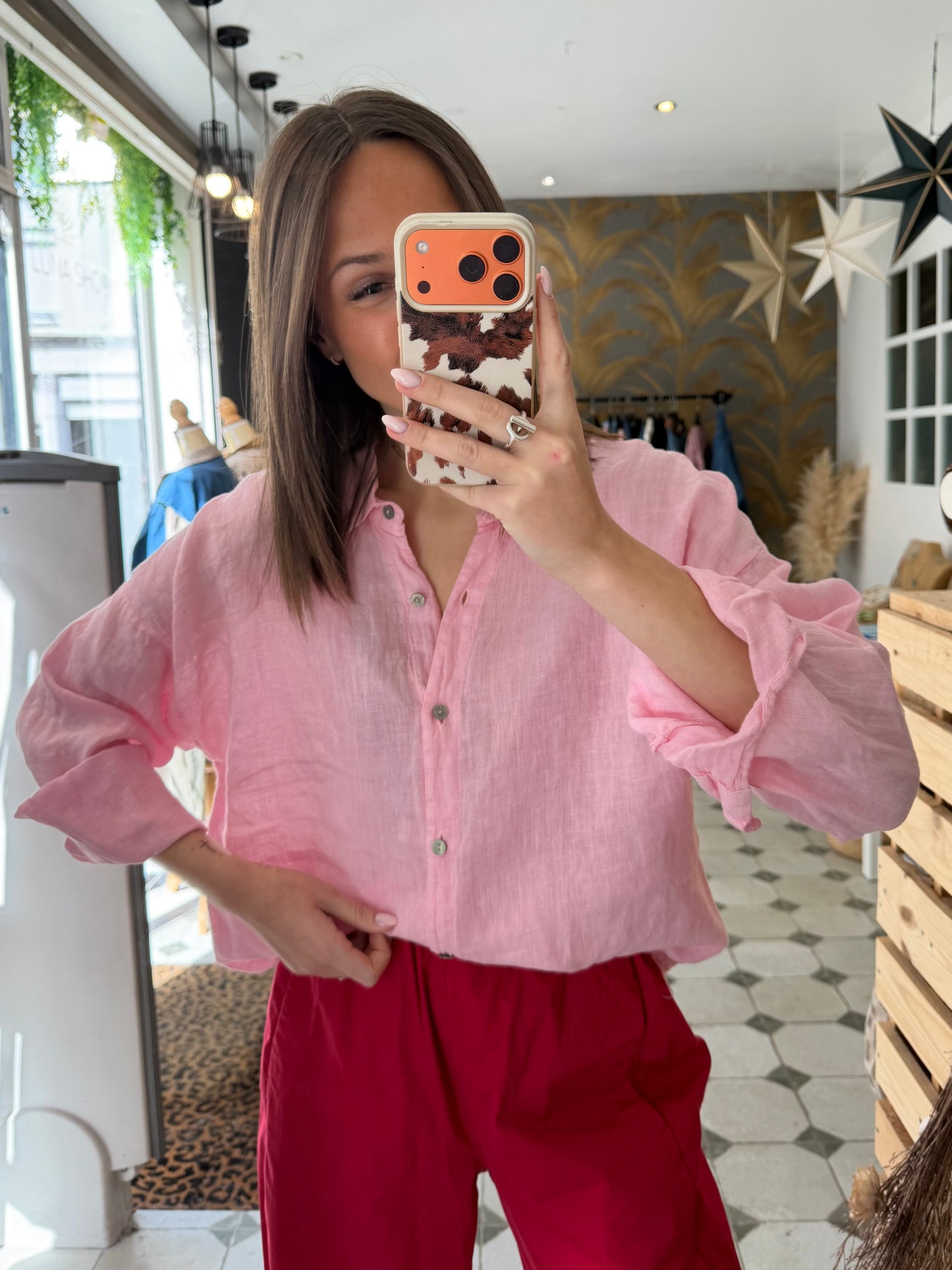 Chemise Lino rose - Johanna Paris