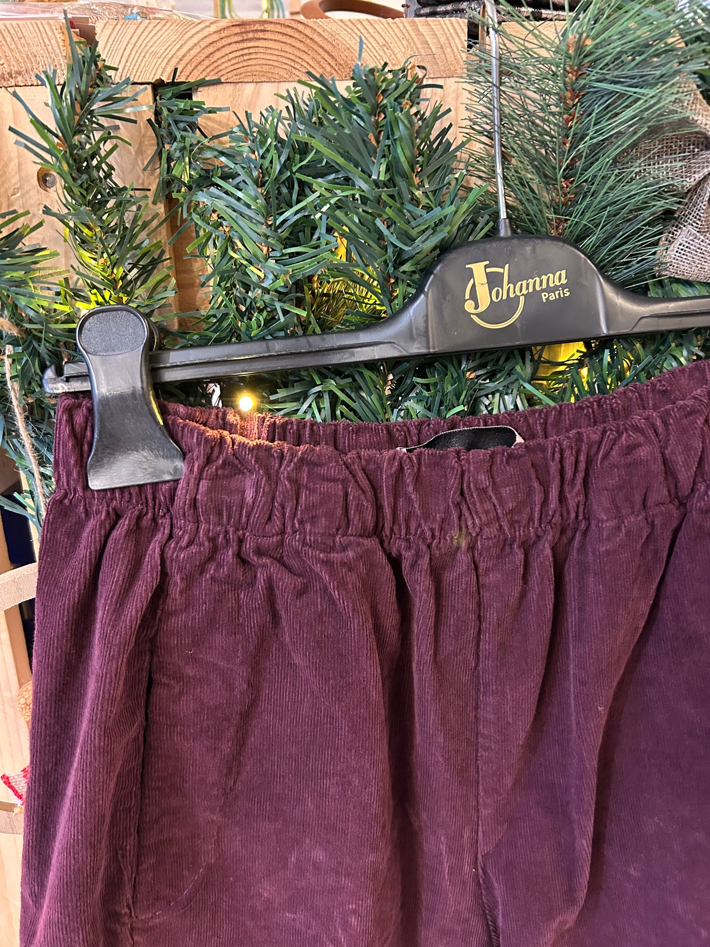 Pantalon Magique en velours prune - Johanna Paris