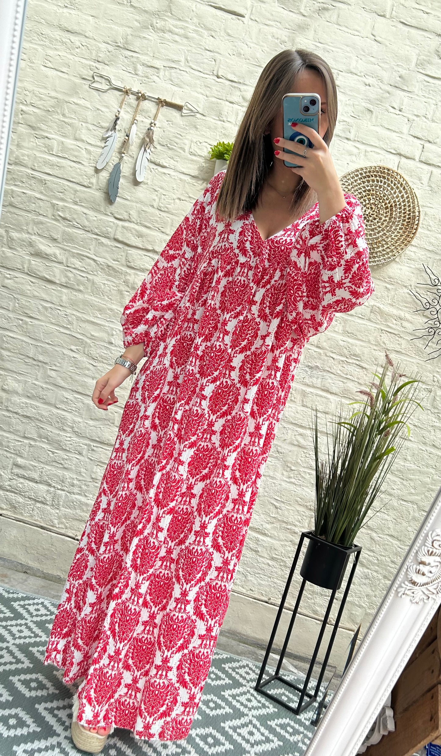 Robe longue en gaze de coton