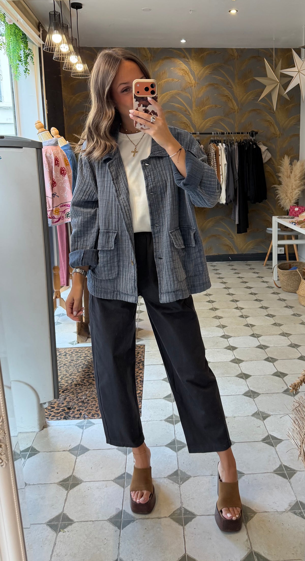 Pantalon Magique en toile gris - Johanna Paris