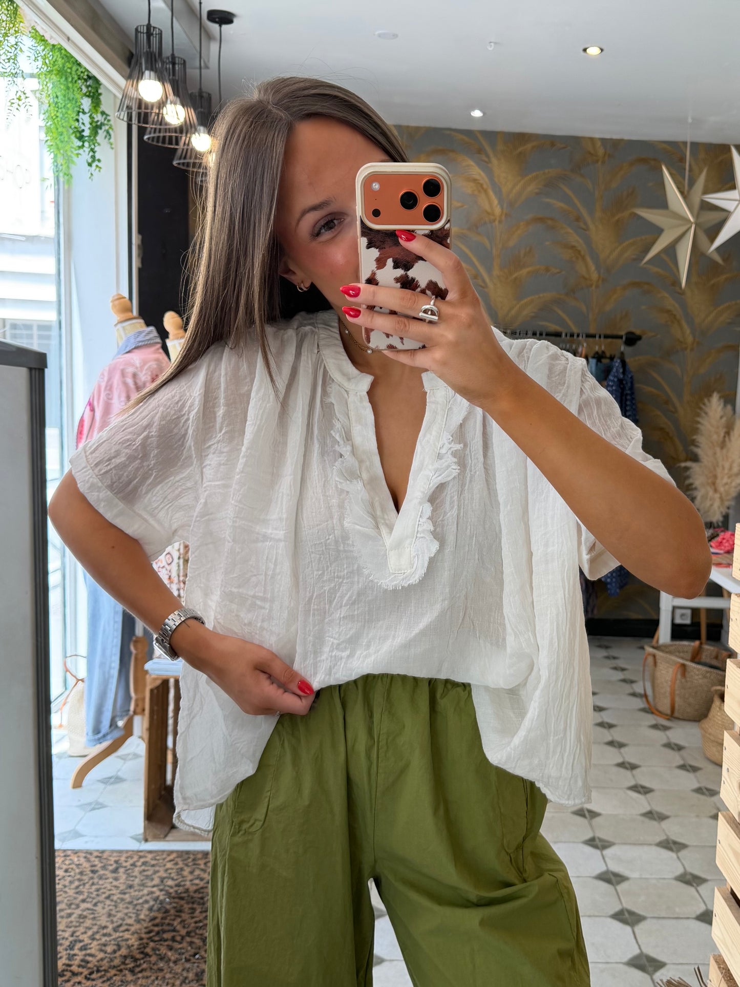 Blouse Aria manches courtes blanc - Johanna Paris
