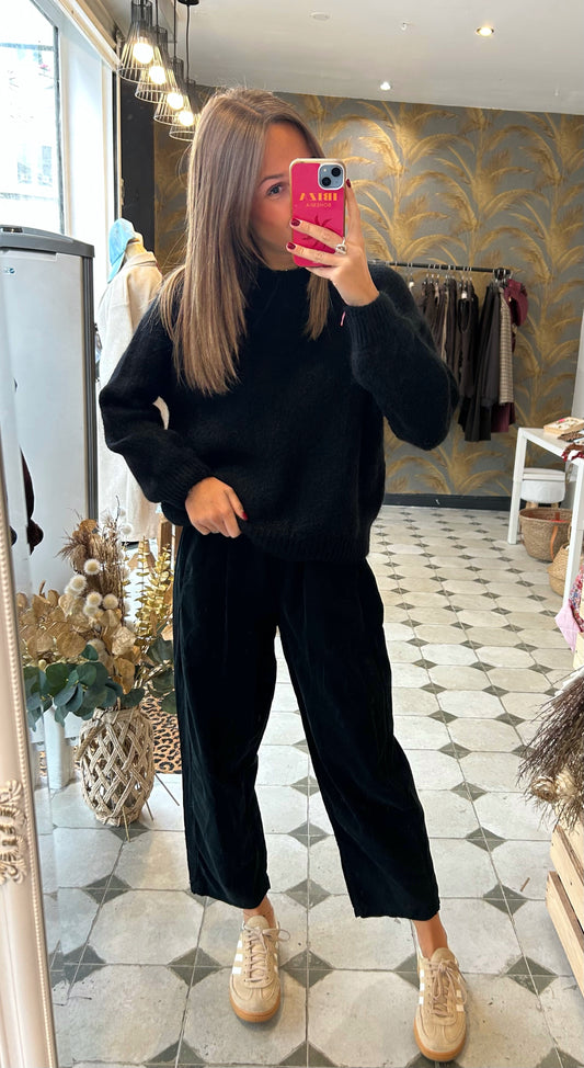 Pantalon Magique en velours noir - Johanna Paris