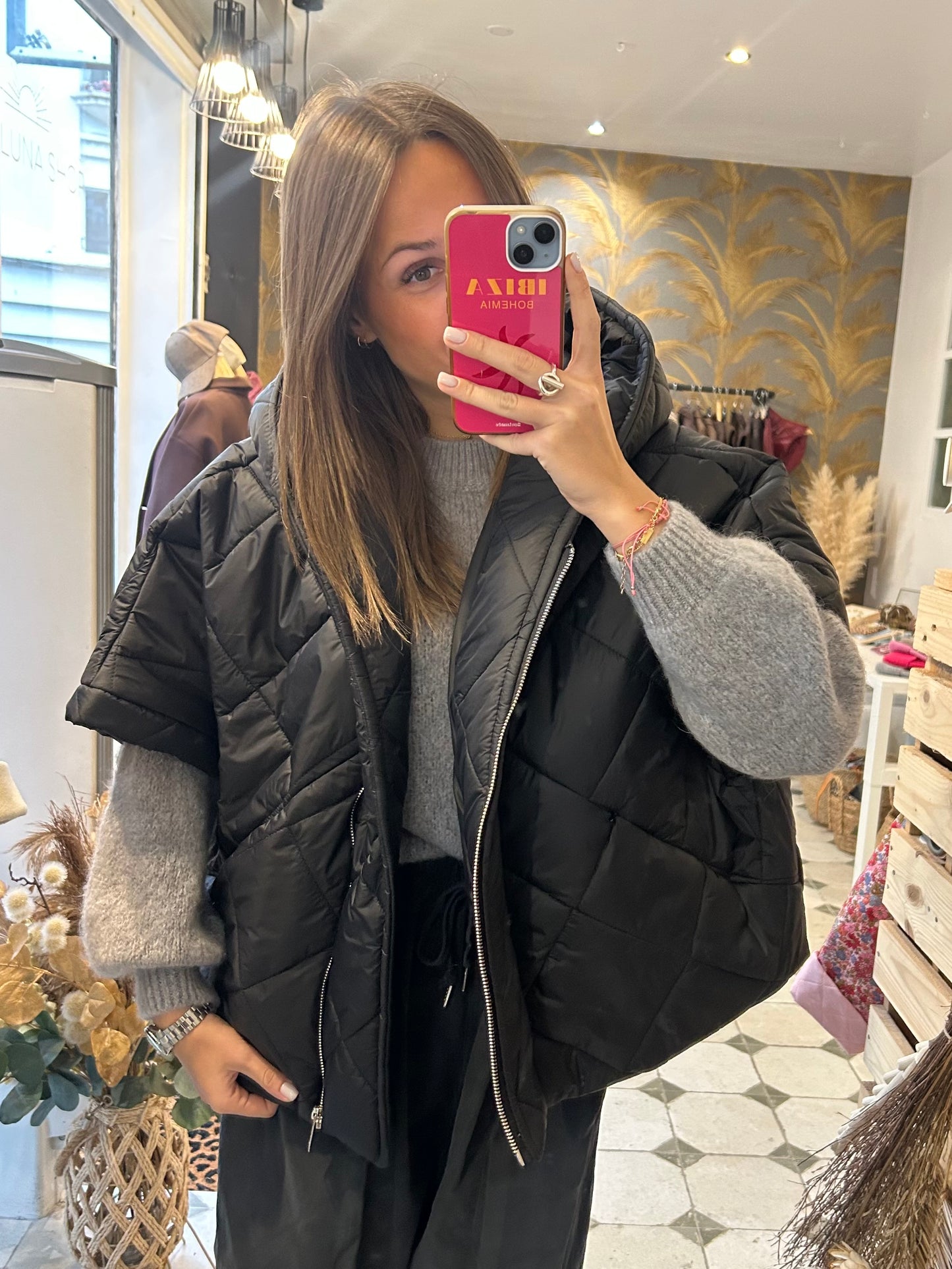 Doudoune cape noire - Johanna Paris