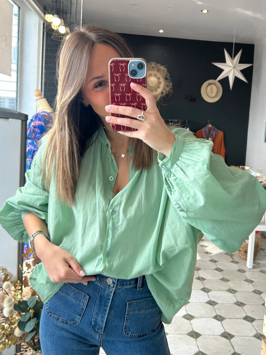 Chemise Clémentine vert d’eau - Johanna Paris