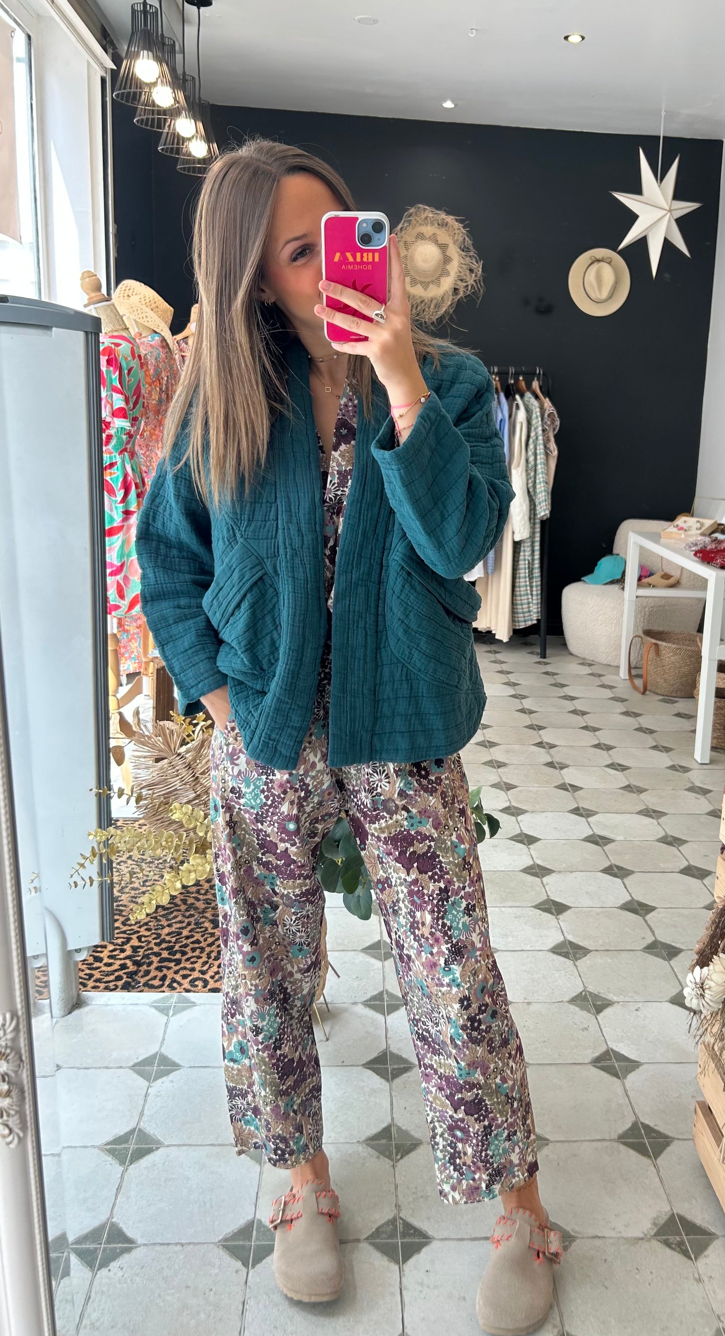 Veste matelassée bleu canard - Johanna Paris