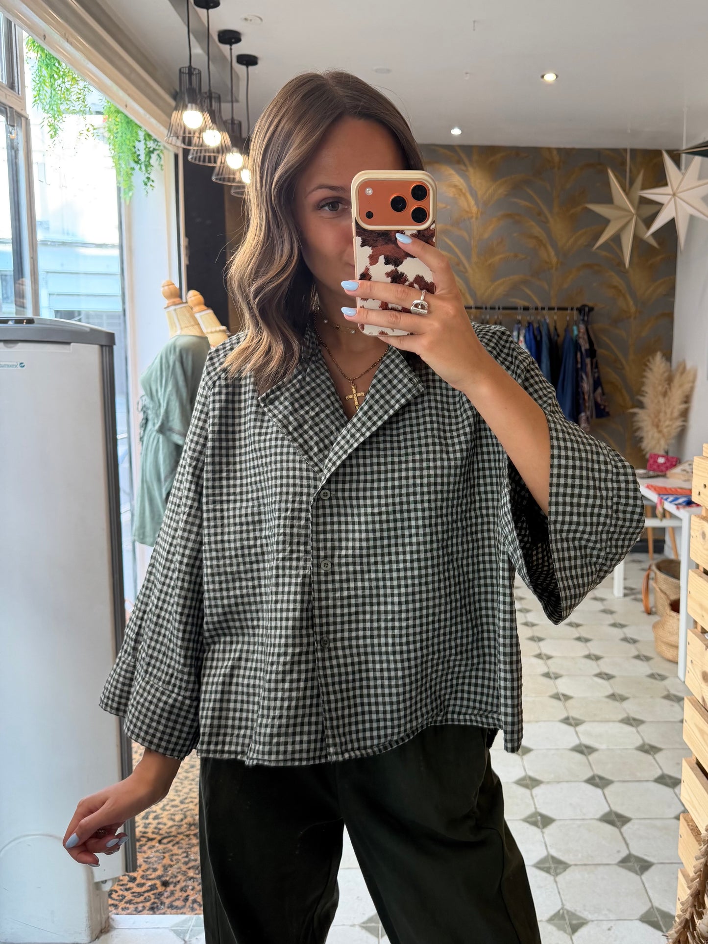 Blouse à carreaux vert - Johanna Paris