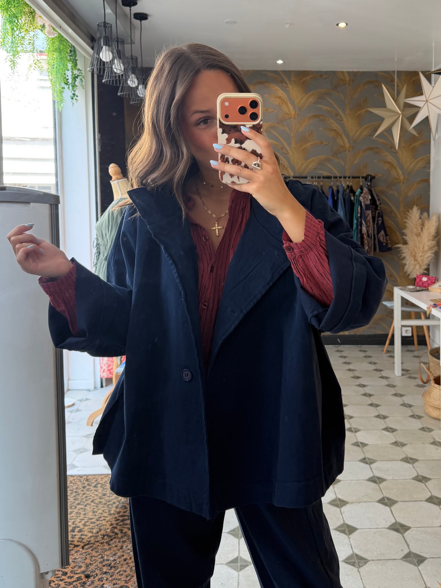 Veste en toile bleu marine  - Johanna Paris
