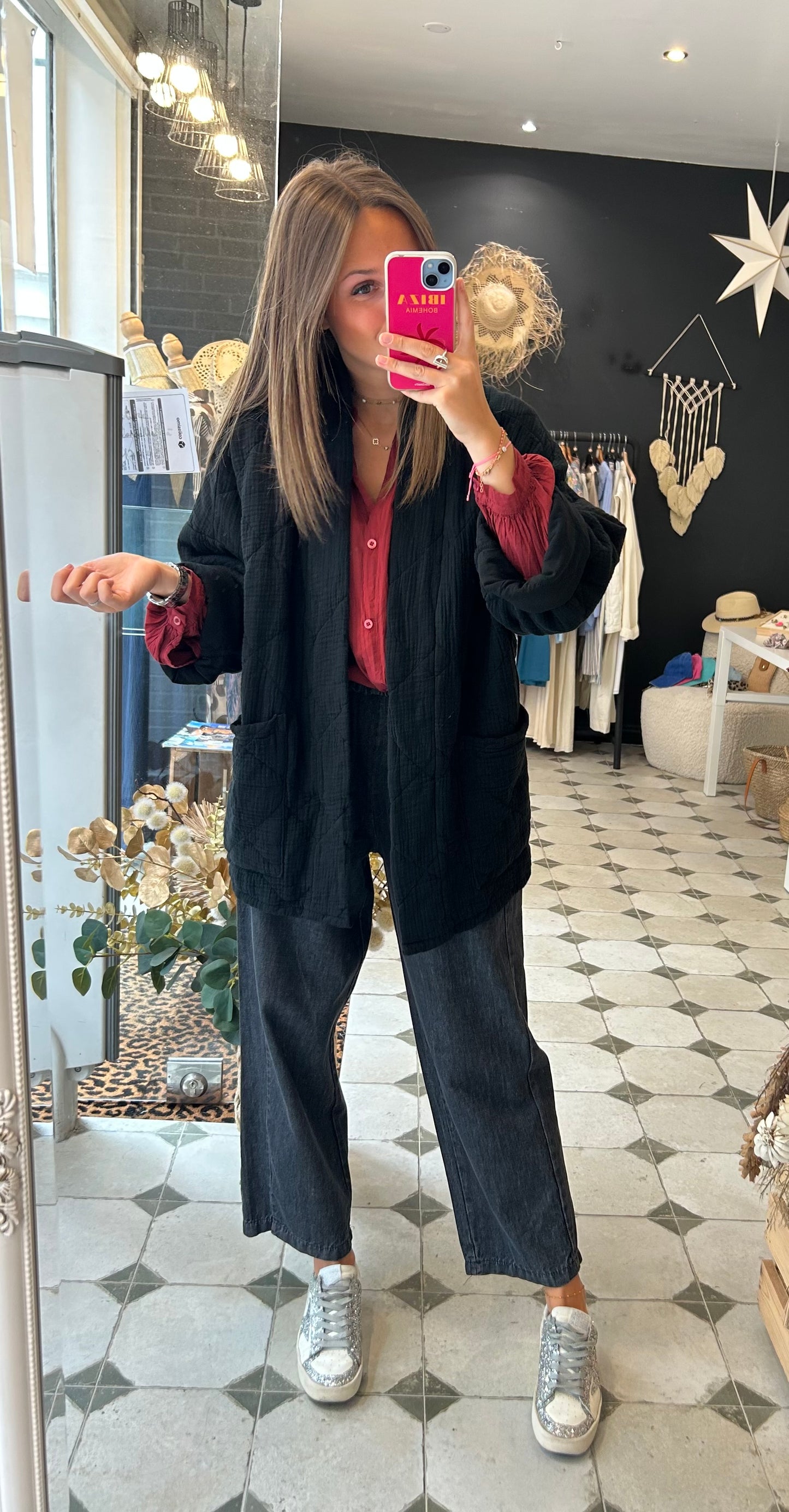 Pantalon Magique en jean gris foncé - Johanna Paris