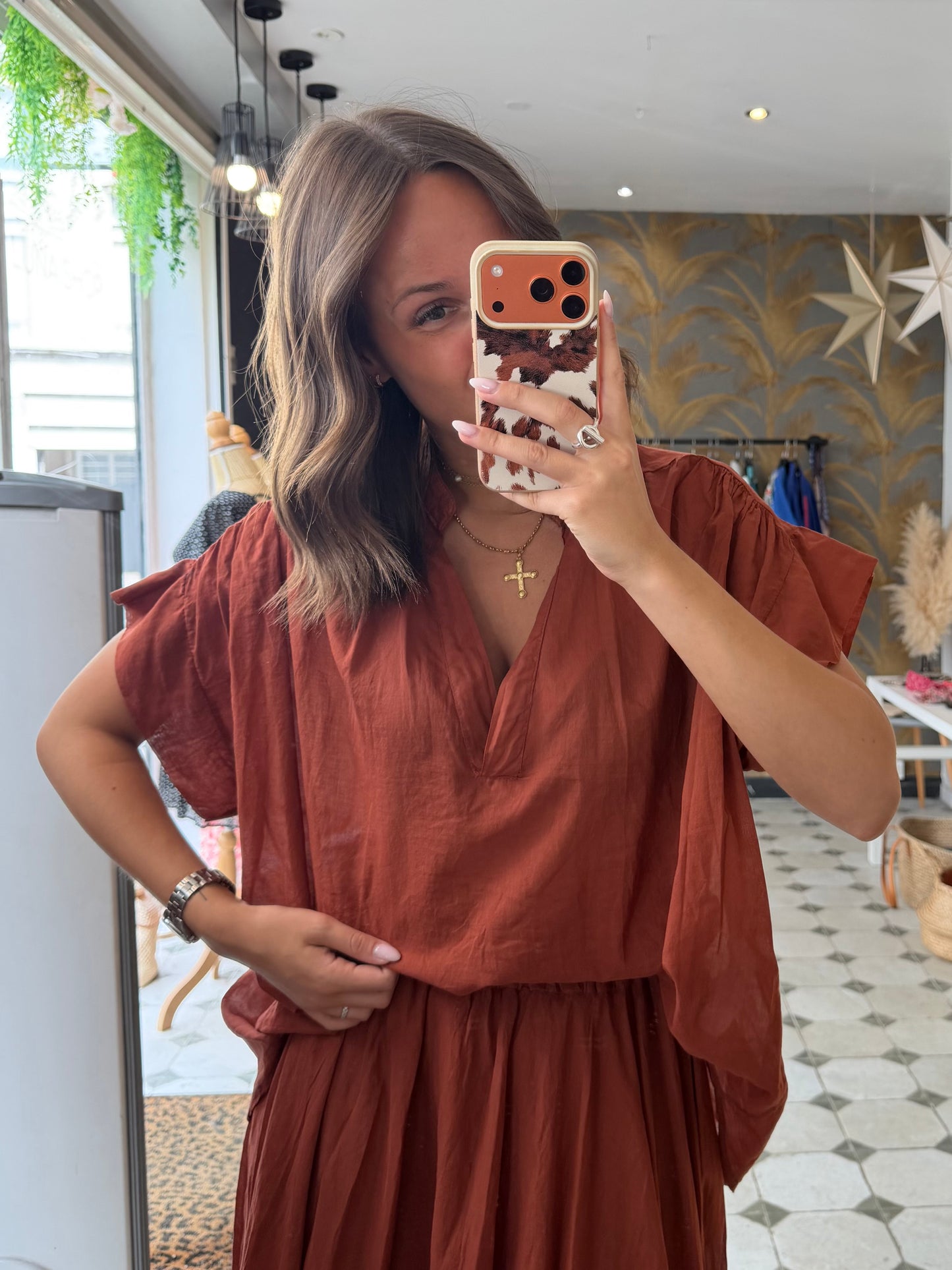 Blouse sans manches Lila terracotta - Johanna Paris