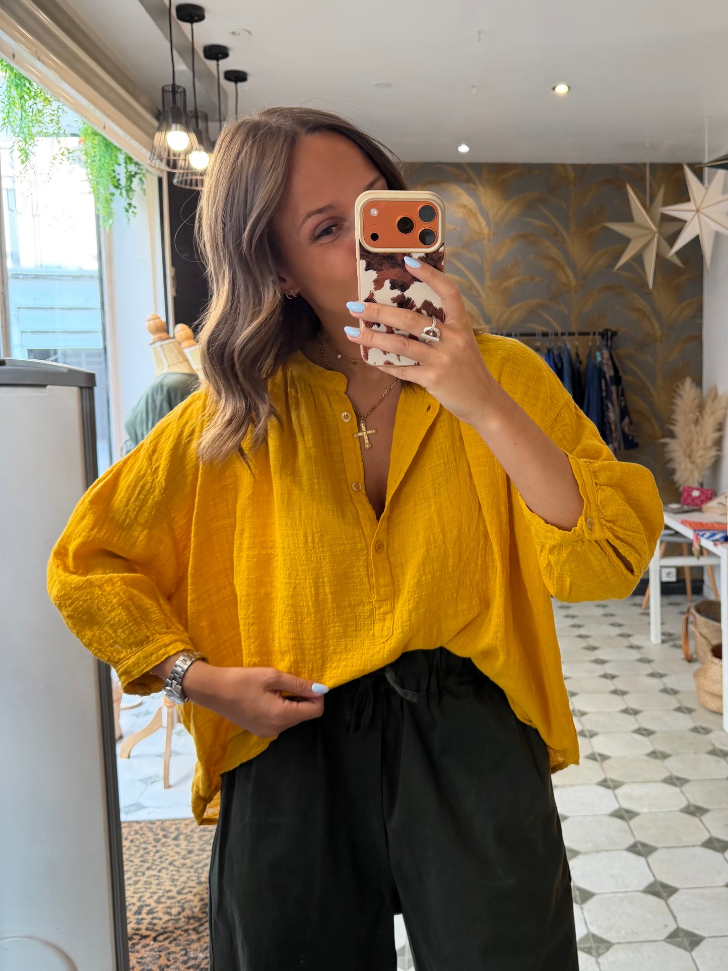 Chemise Ava en Garza moutarde - Johanna Paris