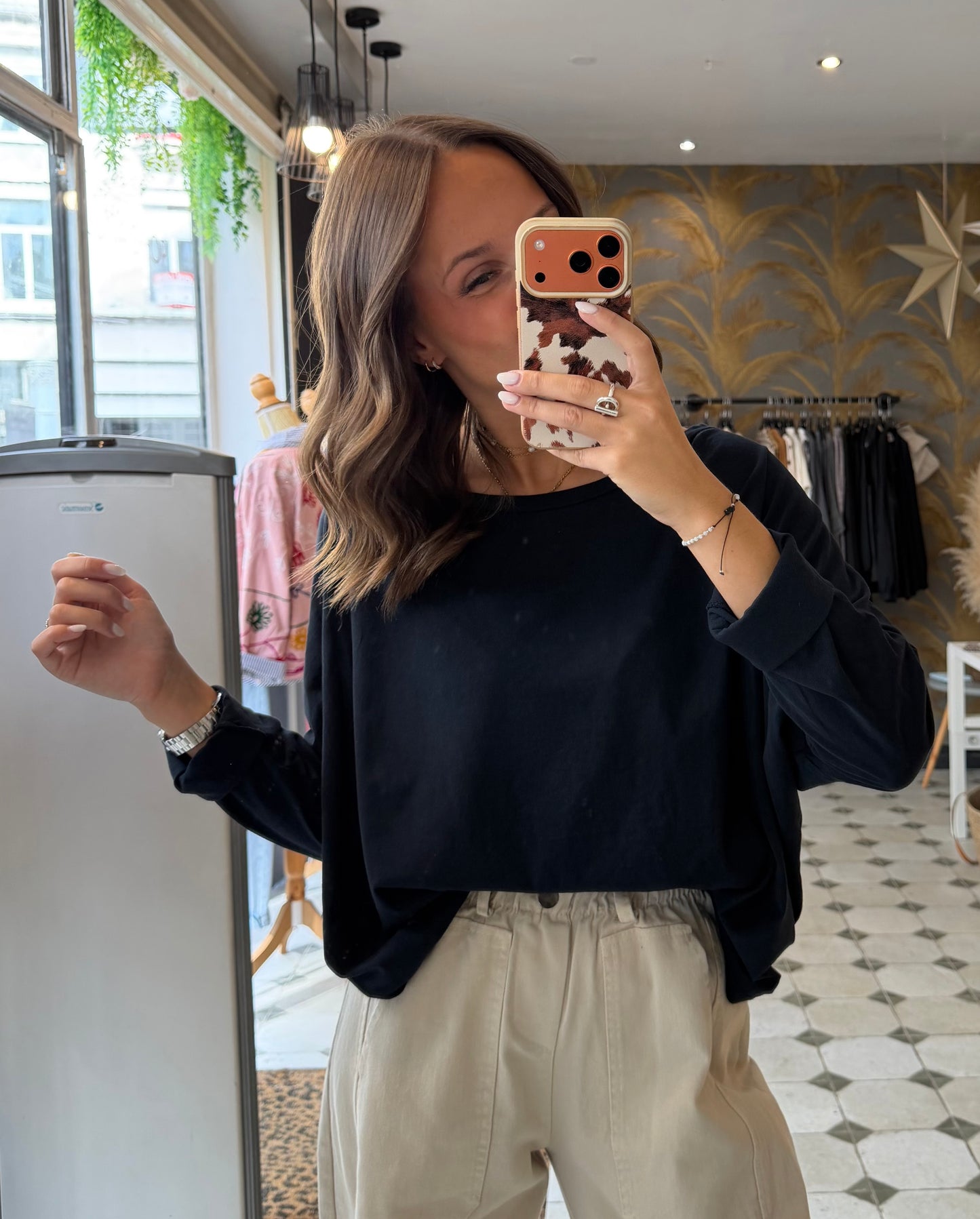 T-Shirt Col Bateau bleu marine - Johanna Paris