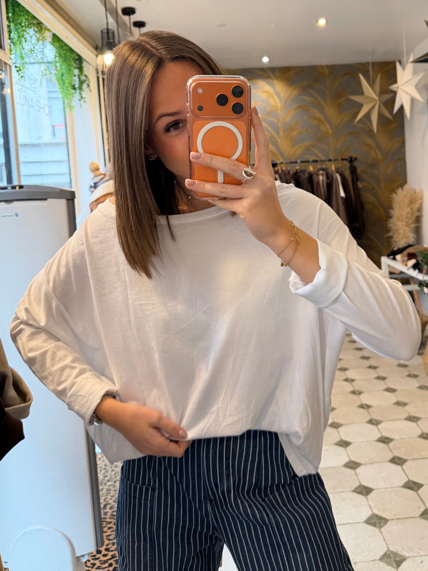 T-Shirt Col Bateau blanc - Johanna Paris
