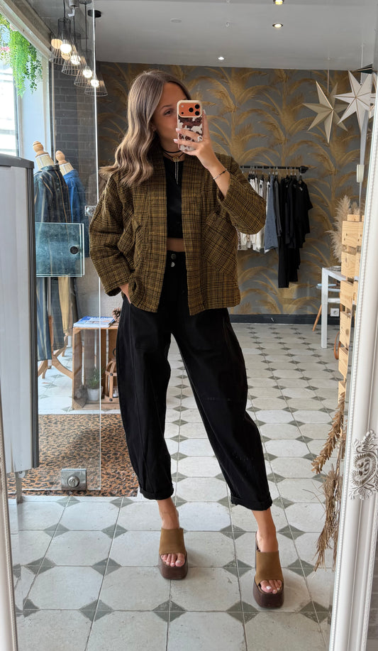 Pantalon en toile forme ballon noir  - Johanna paris