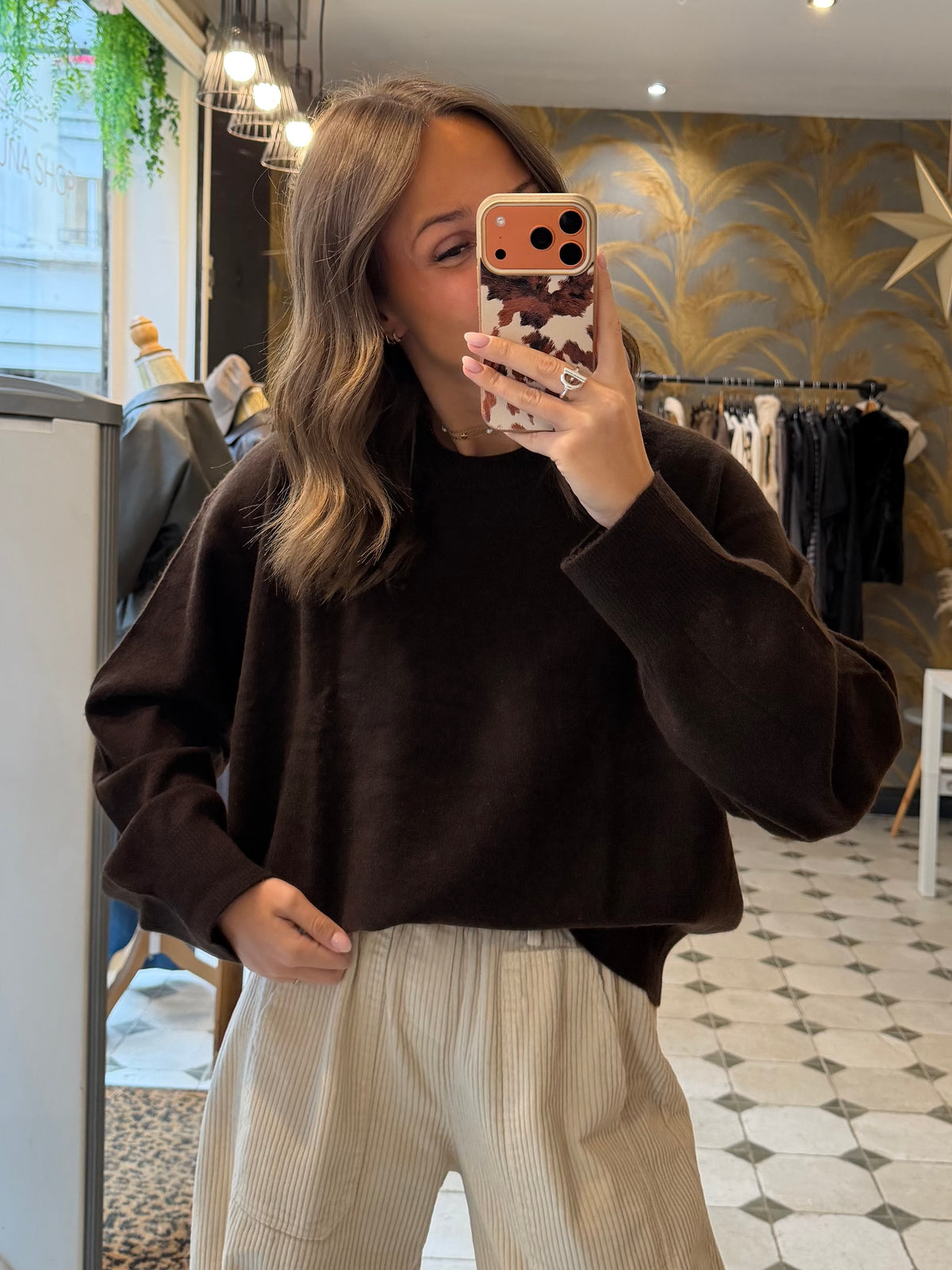 Pull en cachemire chocolat  - Johanna Paris