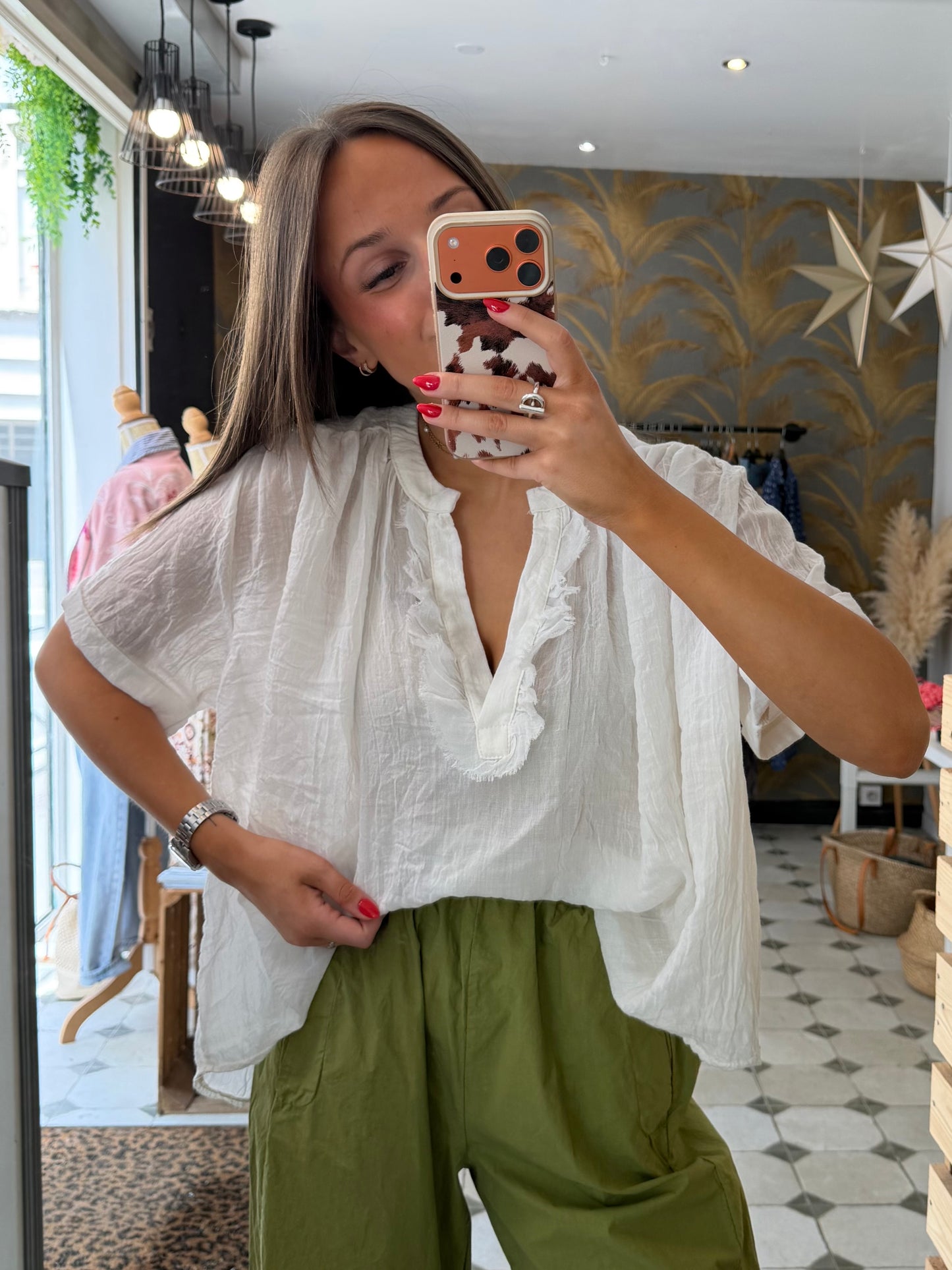 Blouse Aria manches courtes blanc - Johanna Paris