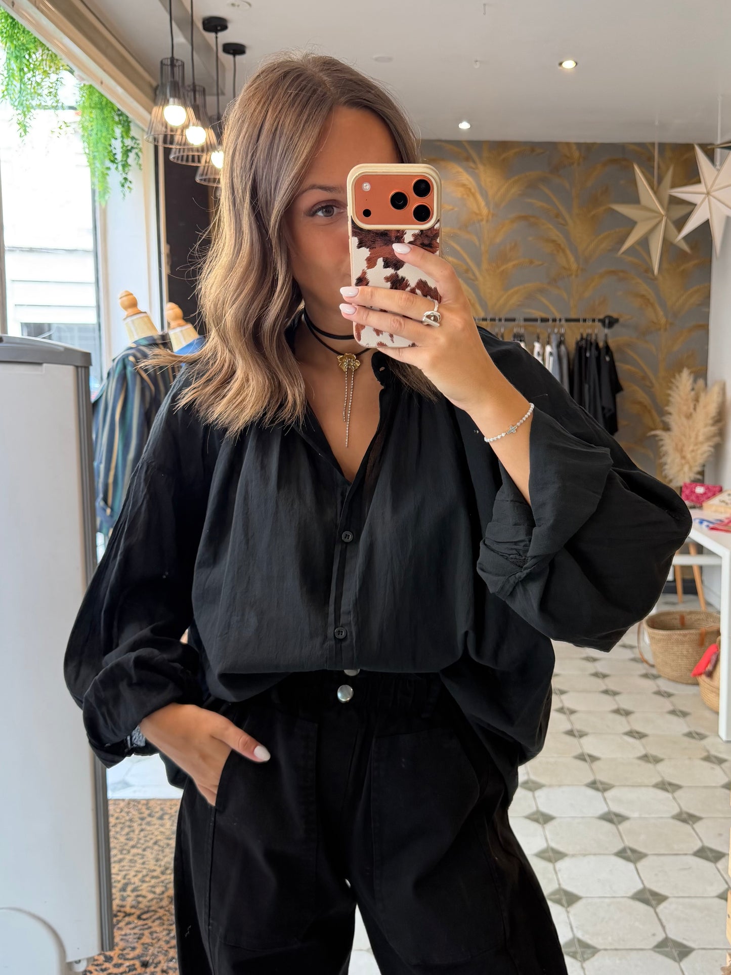 Chemise Clémentine noire - Johanna Paris