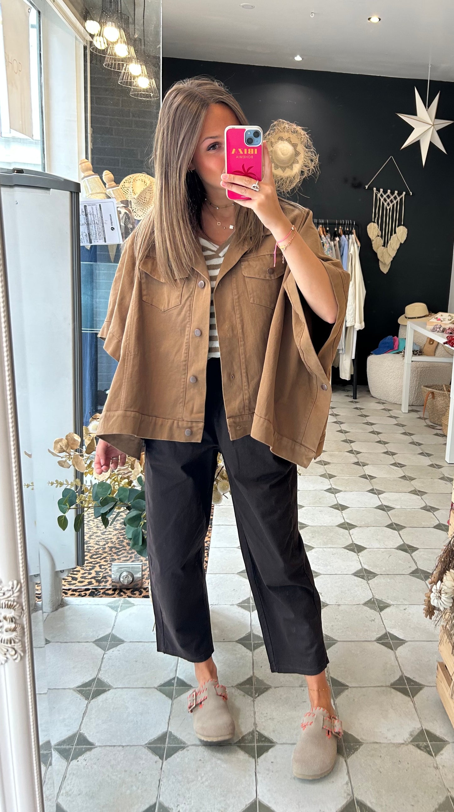 Pantalon Magique en toile chocolat - Johanna Paris