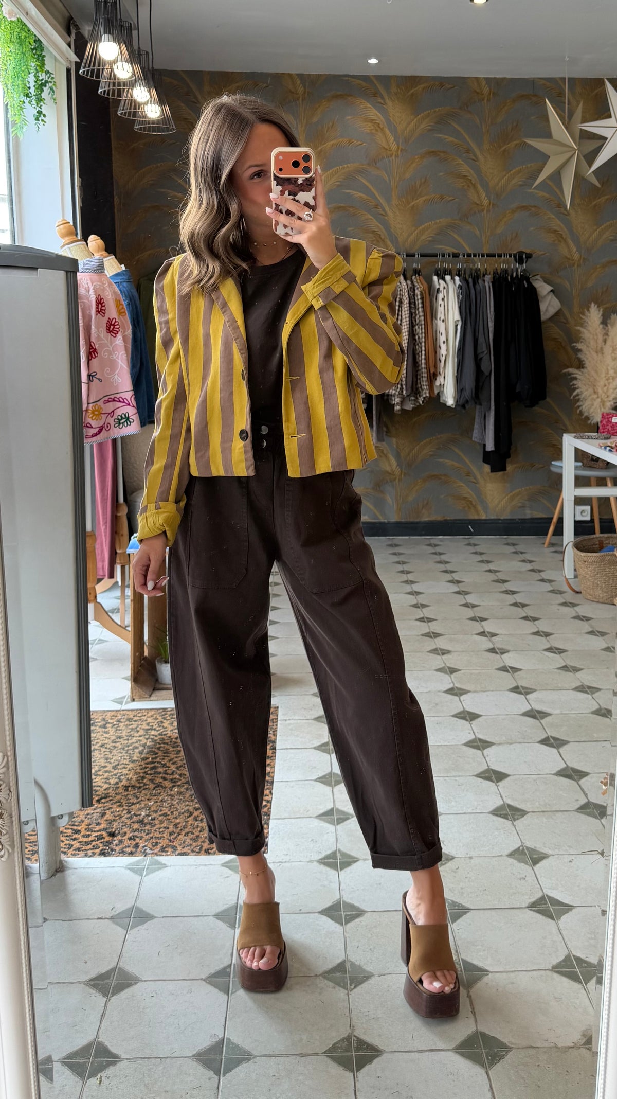 Pantalon en toile forme ballon chocolat - Johanna paris