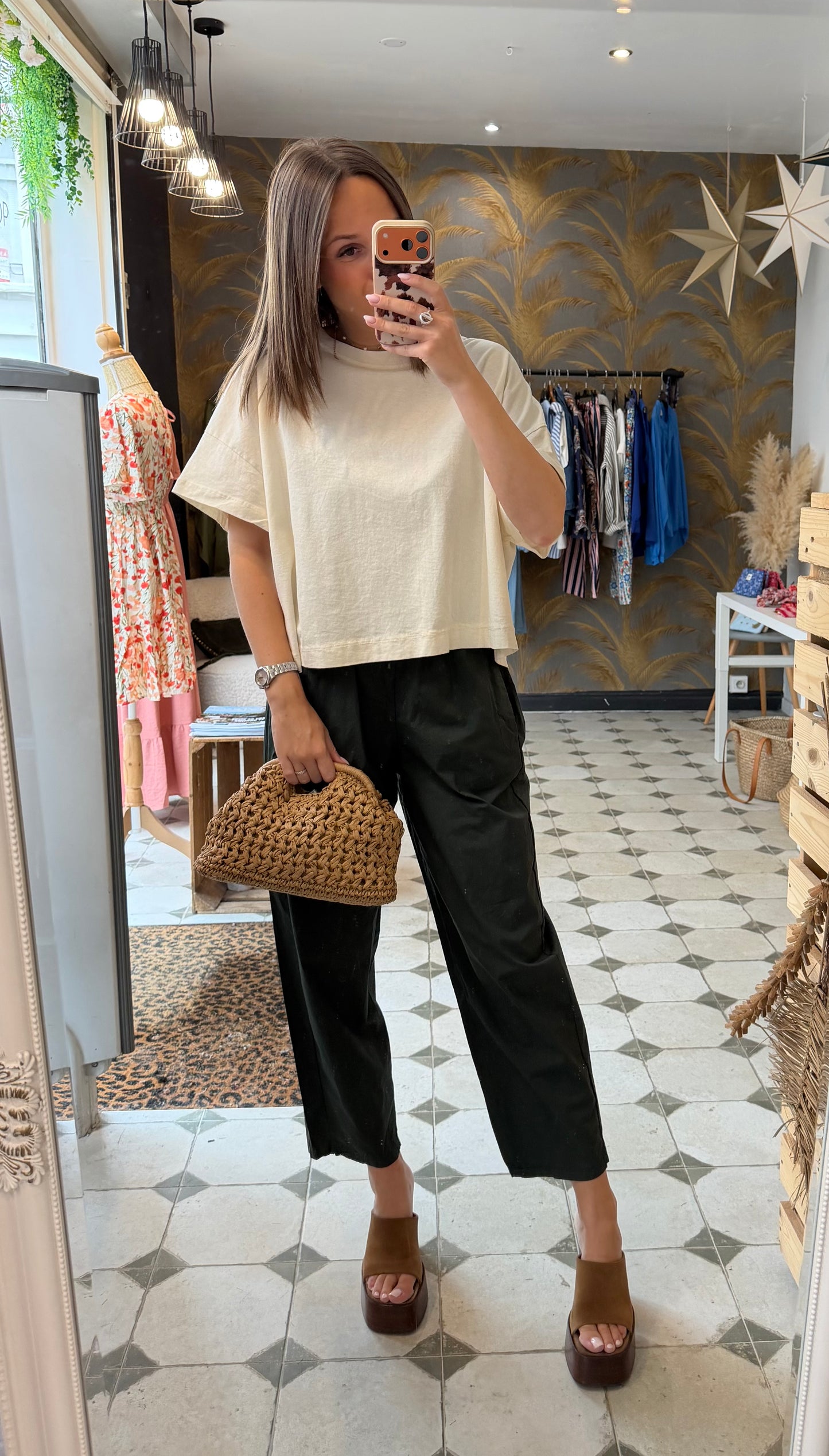 Pantalon Magique en toile fine vert bouteille - Johanna Paris