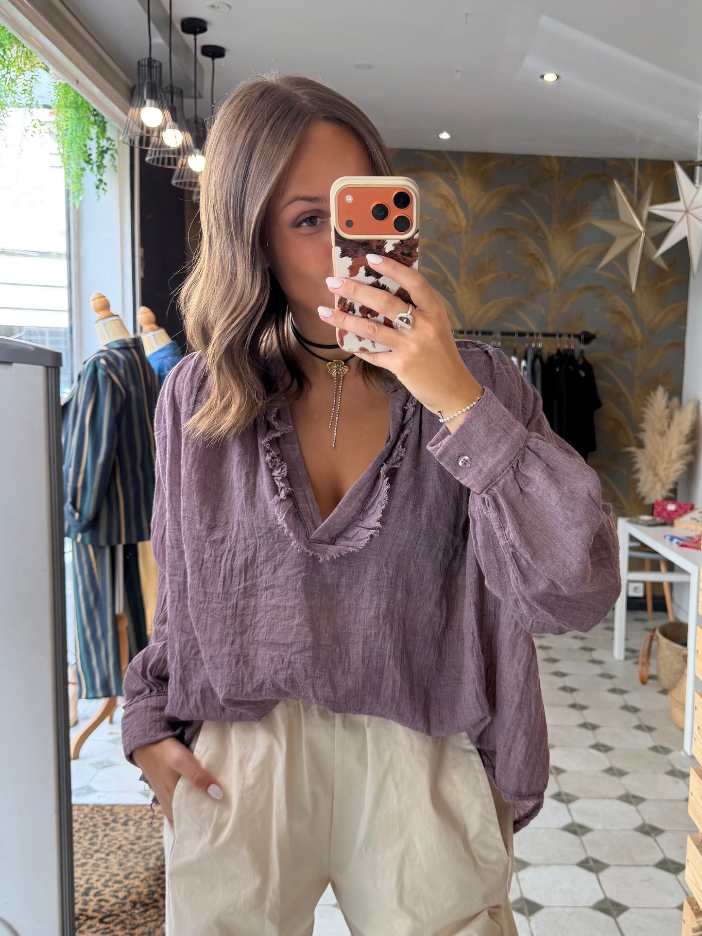 Blouse ML Aria prune - Johanna Paris