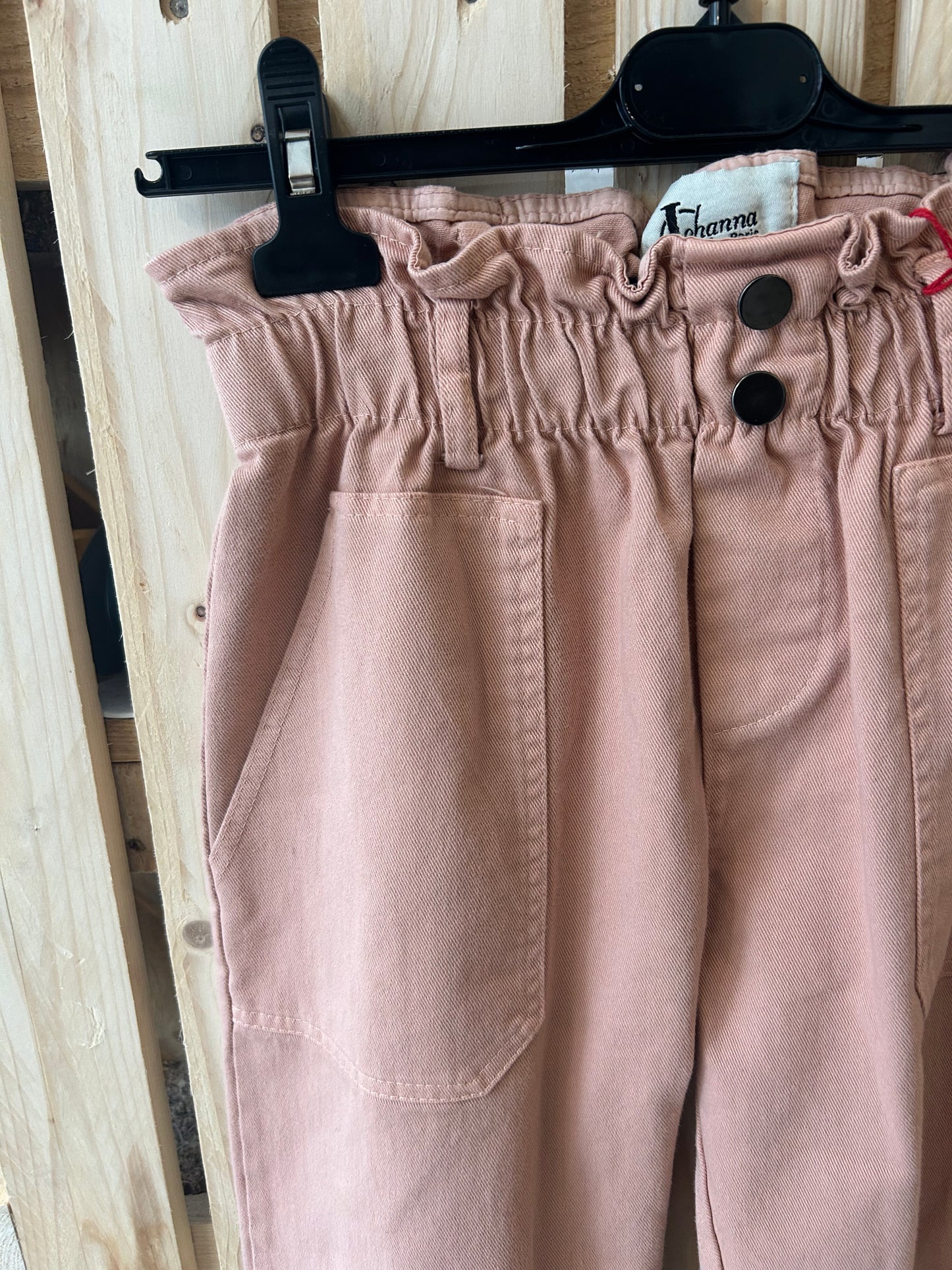 Pantalon en Toile rose poudré - Johanna Paris