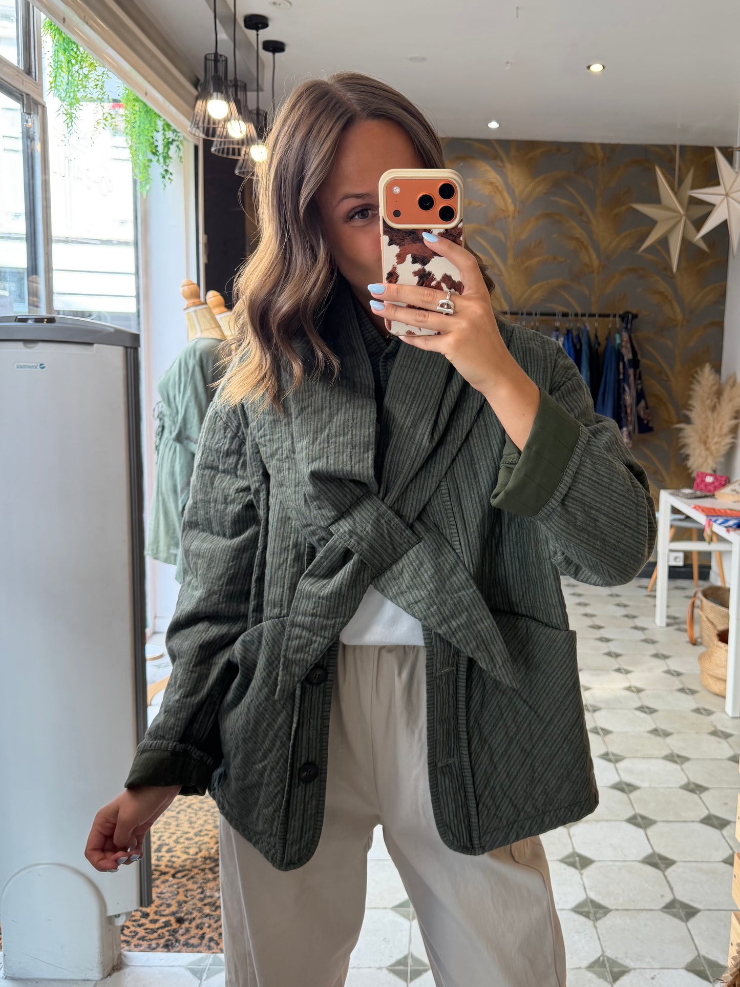Veste avec écharpe kaki - Johanna Paris