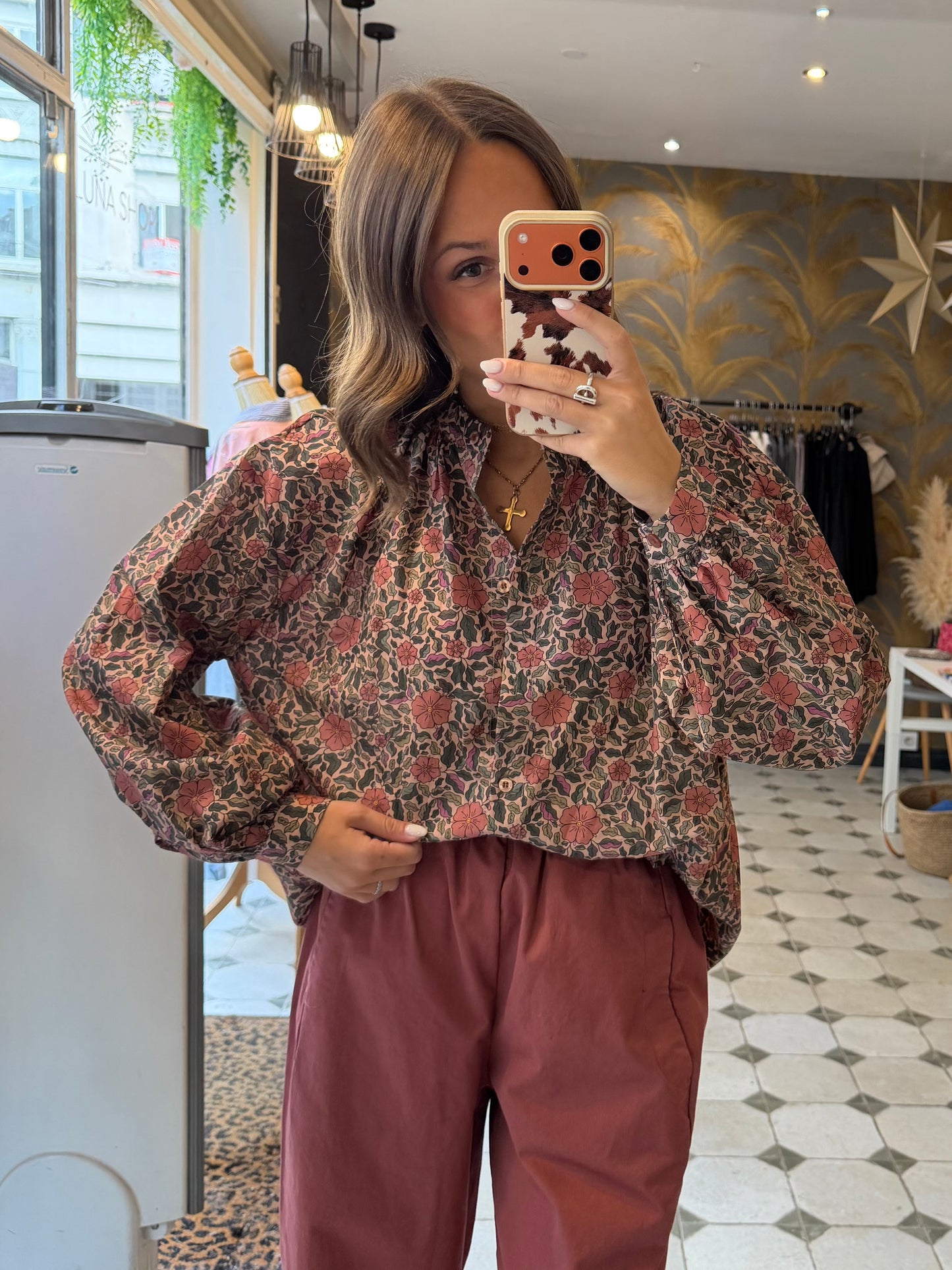Blouse Flowers rose - Johanna Paris