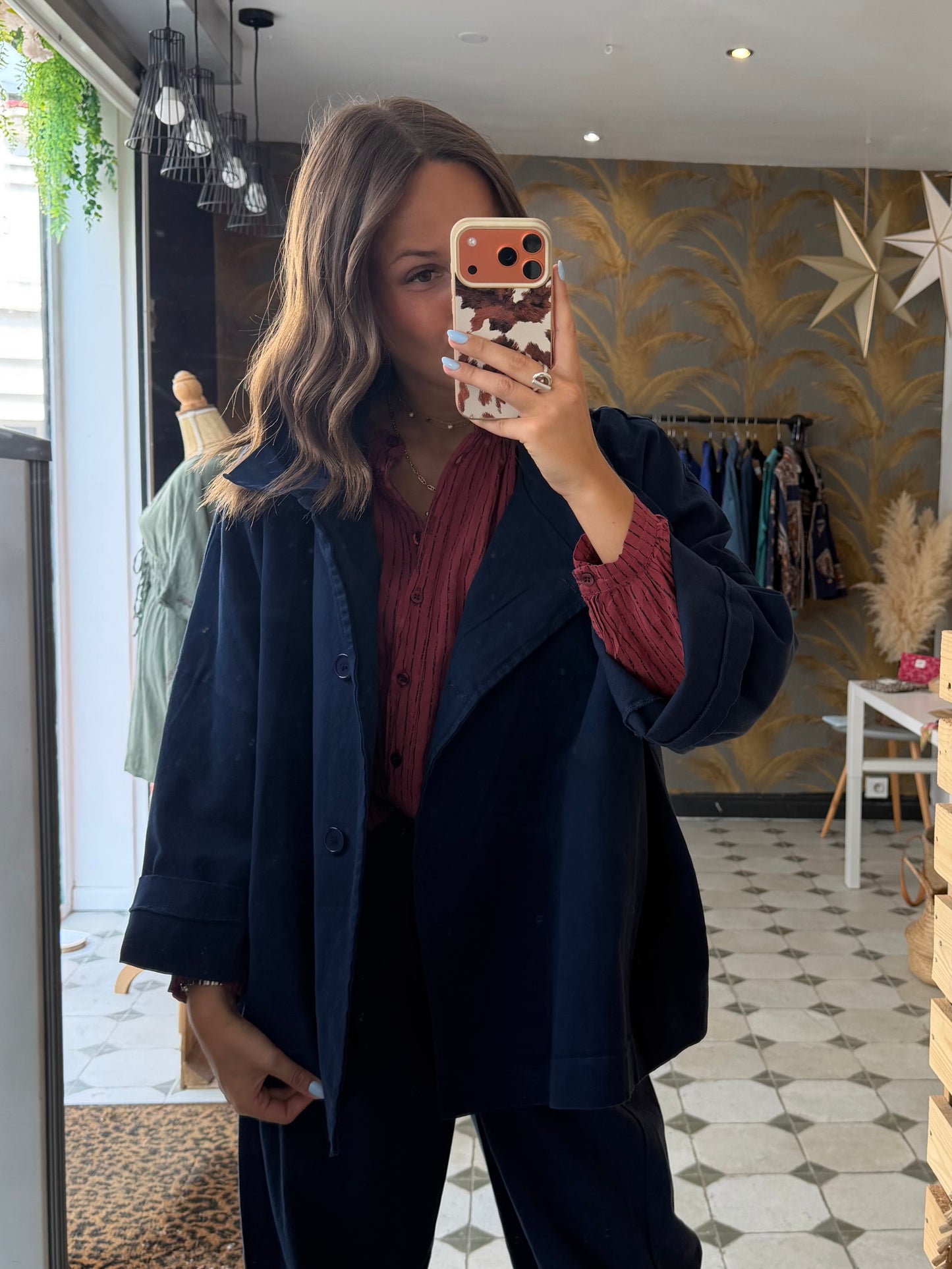 Veste en toile bleu marine  - Johanna Paris