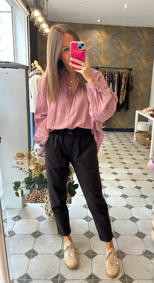 Pantalon en Toile chocolat - Johanna Paris