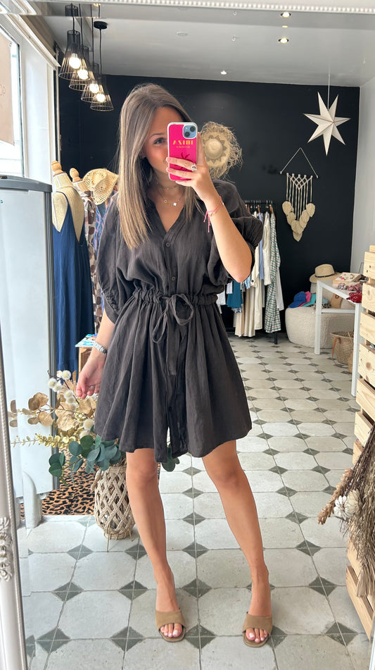 Robe Lisa chocolat - Johanna Paris