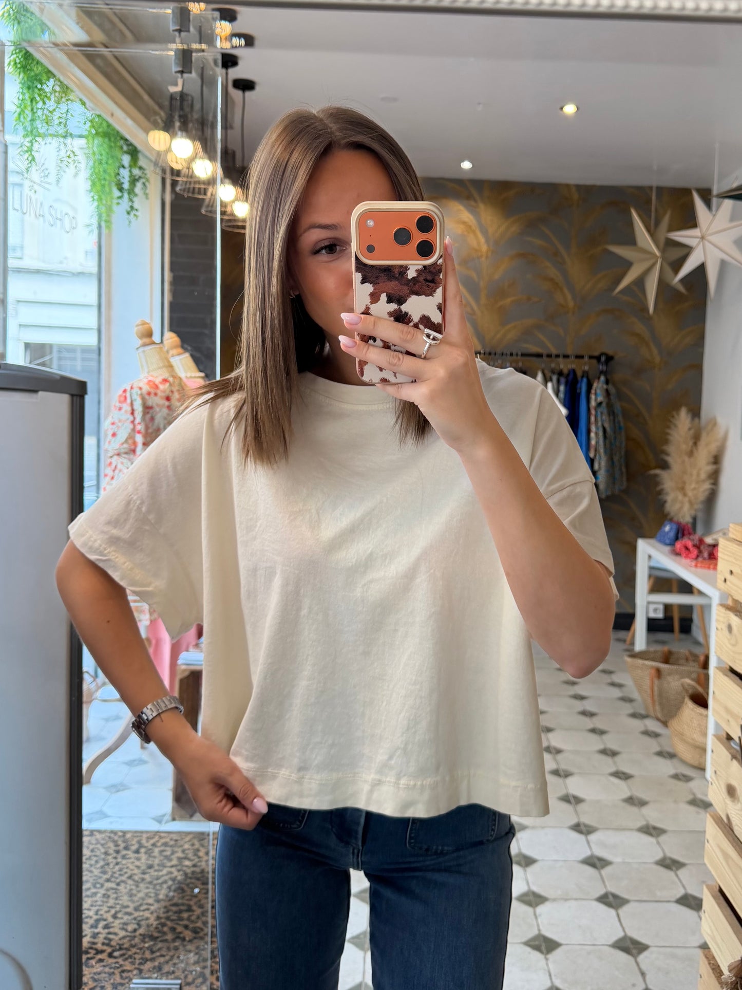 T-Shirt col rond écru - Johanna Paris