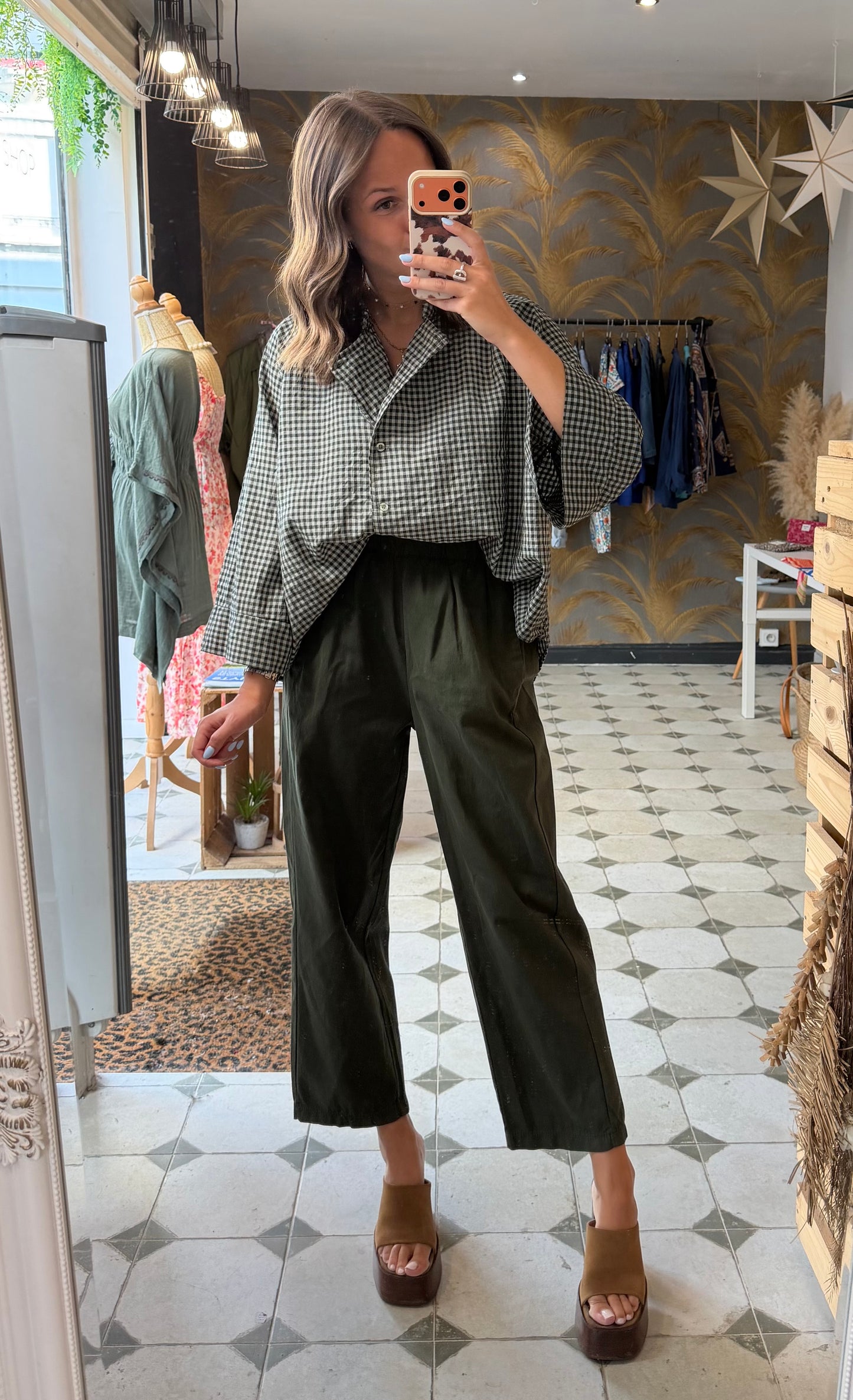 Blouse à carreaux vert - Johanna Paris