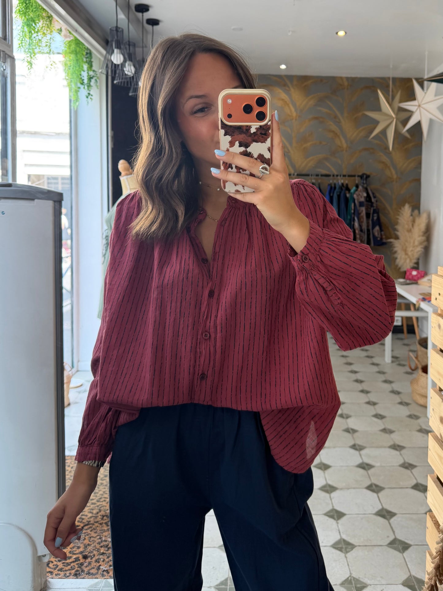 Blouse bordeaux basique - Johanna Paris