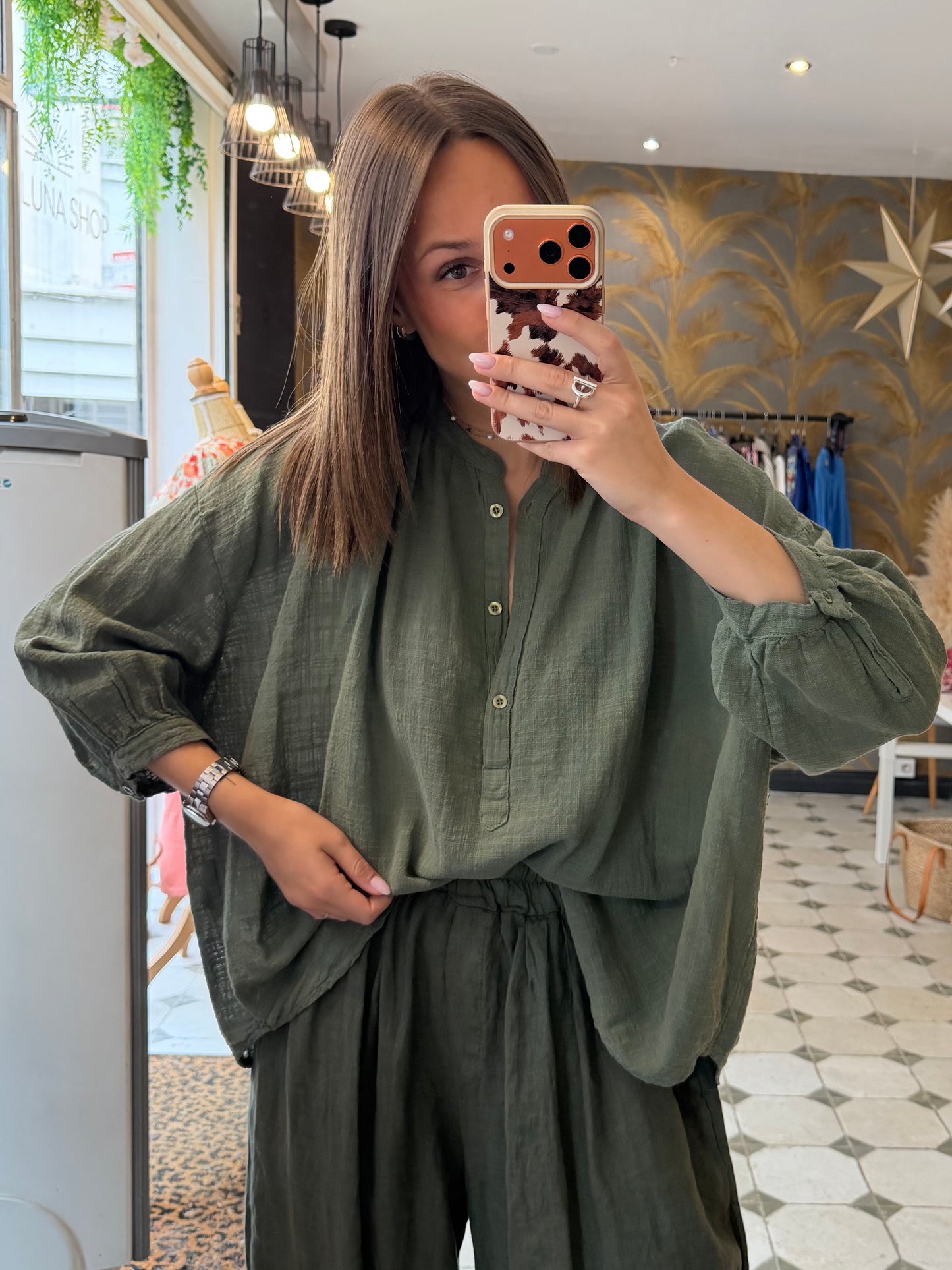 Chemise Ava en Garza kaki - Johanna Paris