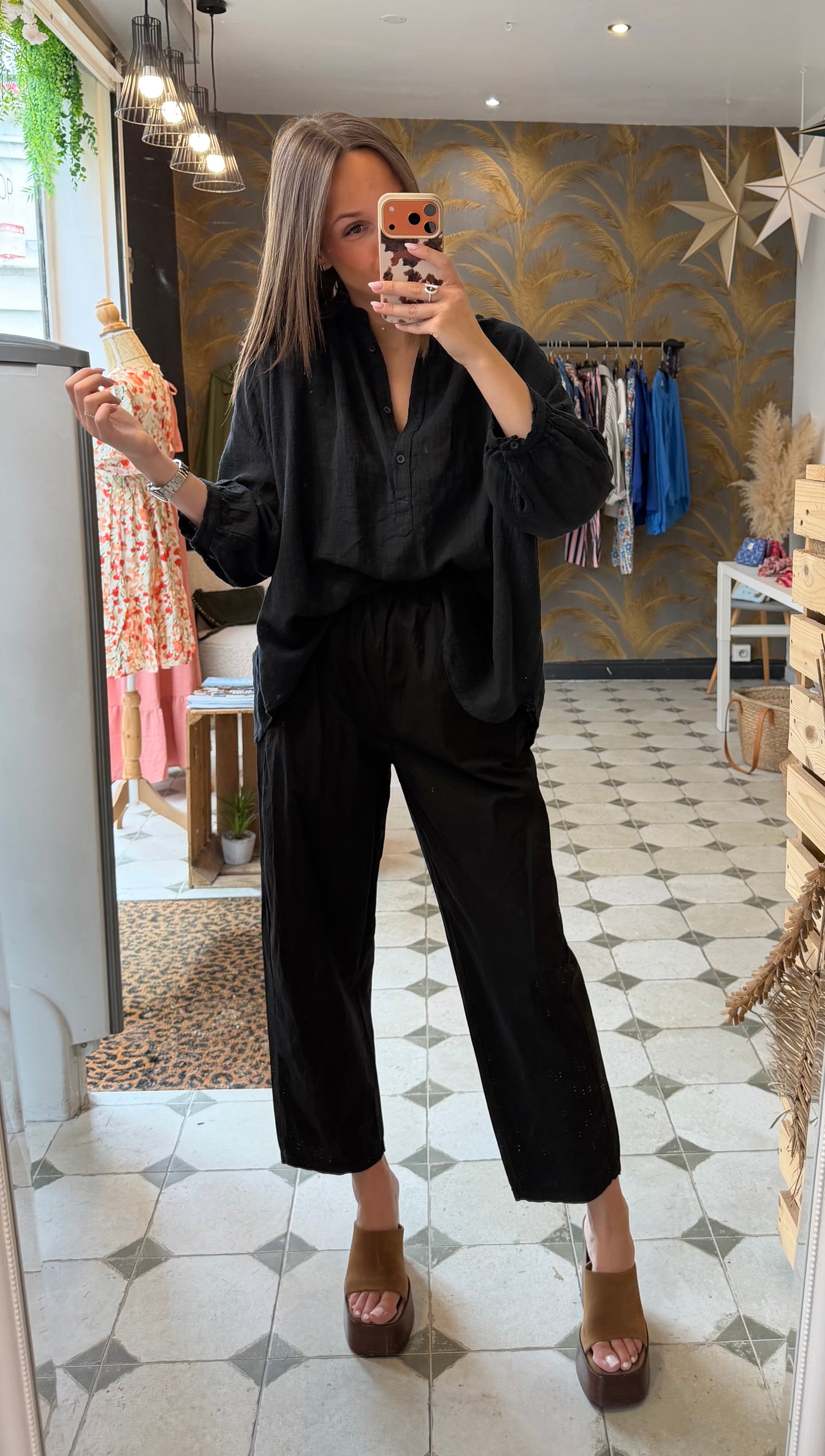 Chemise Ava en Garza noir - Johanna Paris