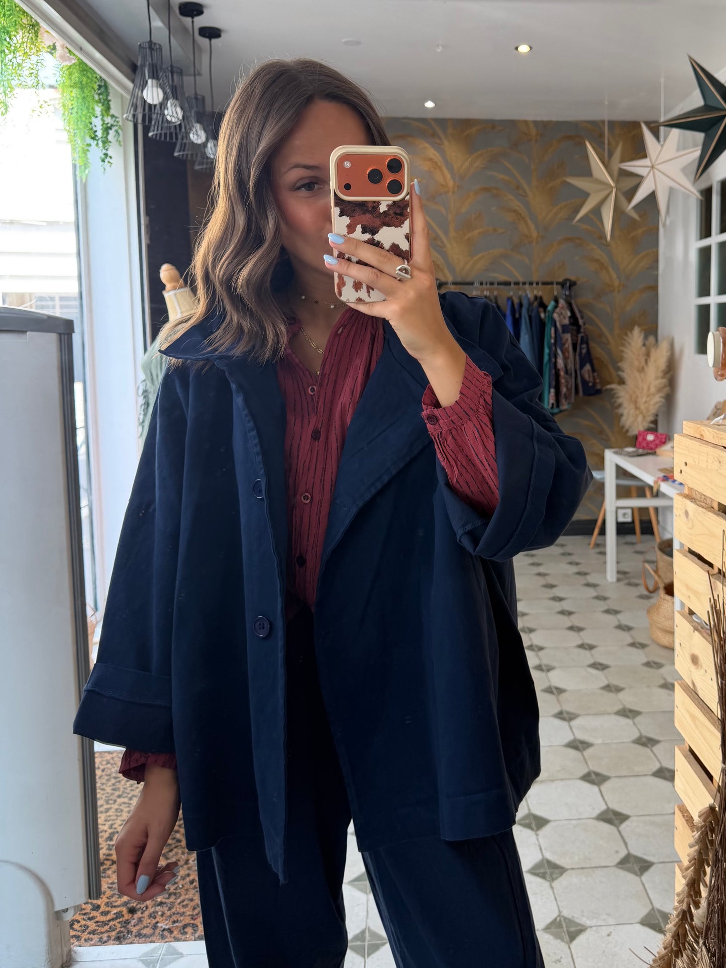 Veste en toile bleu marine  - Johanna Paris