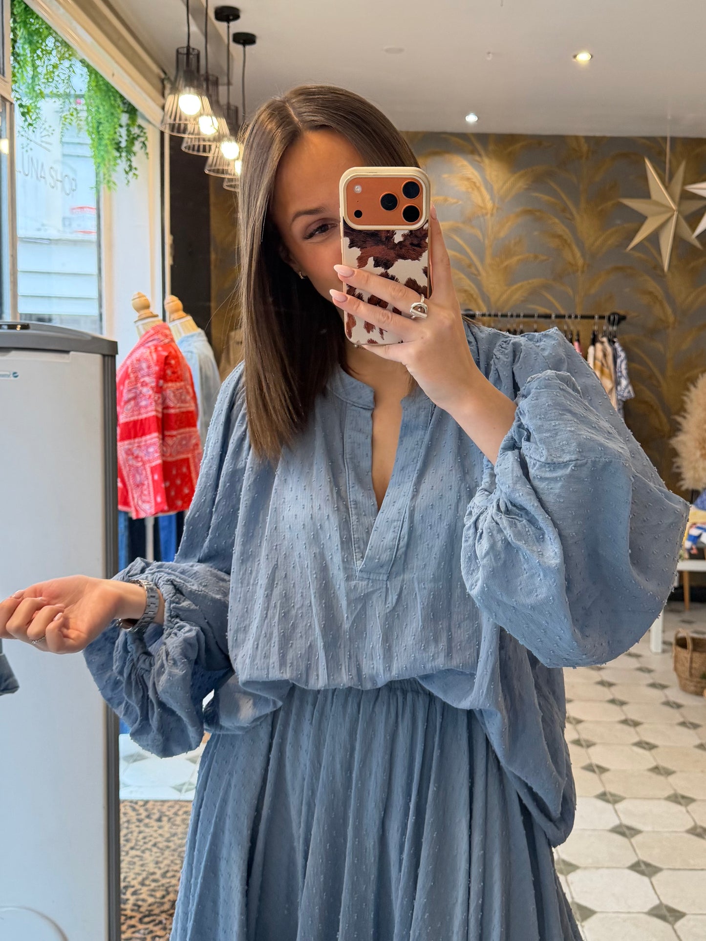 Blouse Flore bleue - Johanna Paris