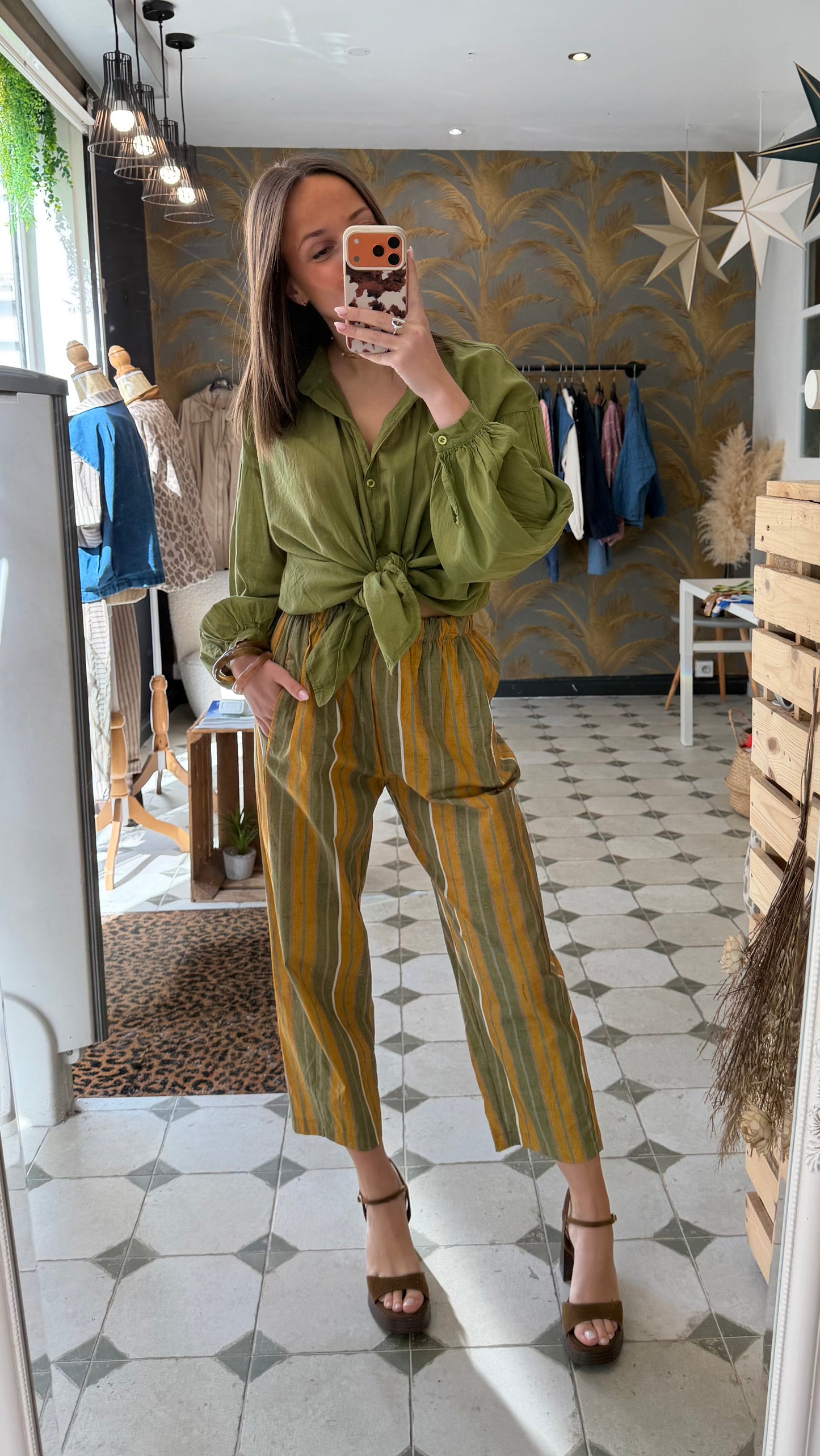 Chemise Clémentine vert olive - Johanna Paris