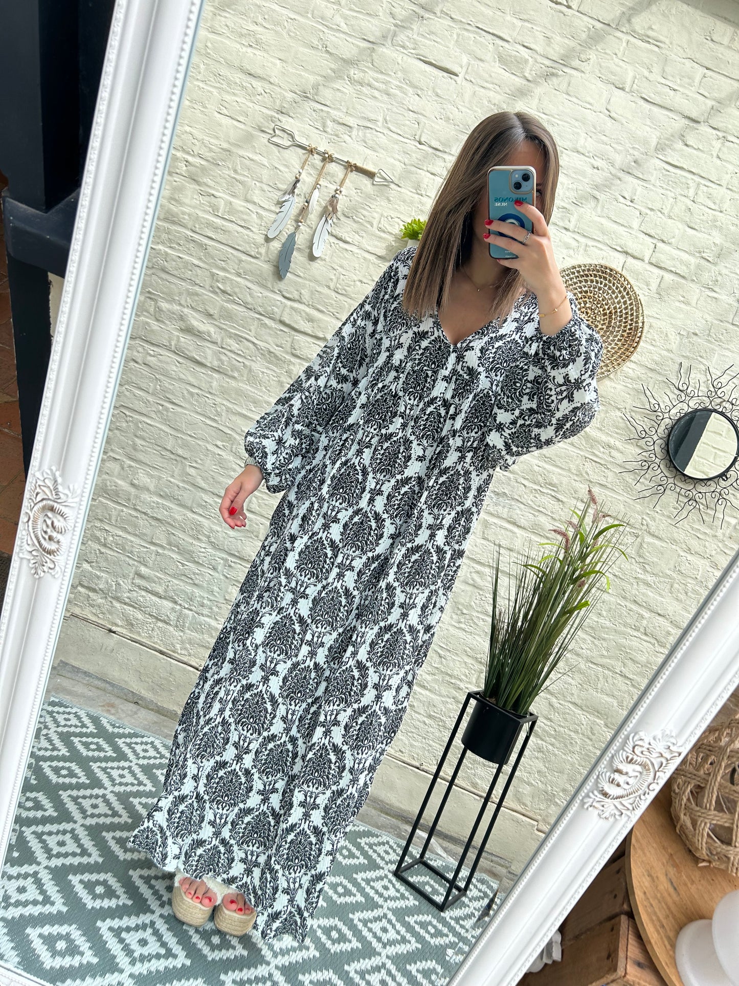 Robe longue en gaze de coton