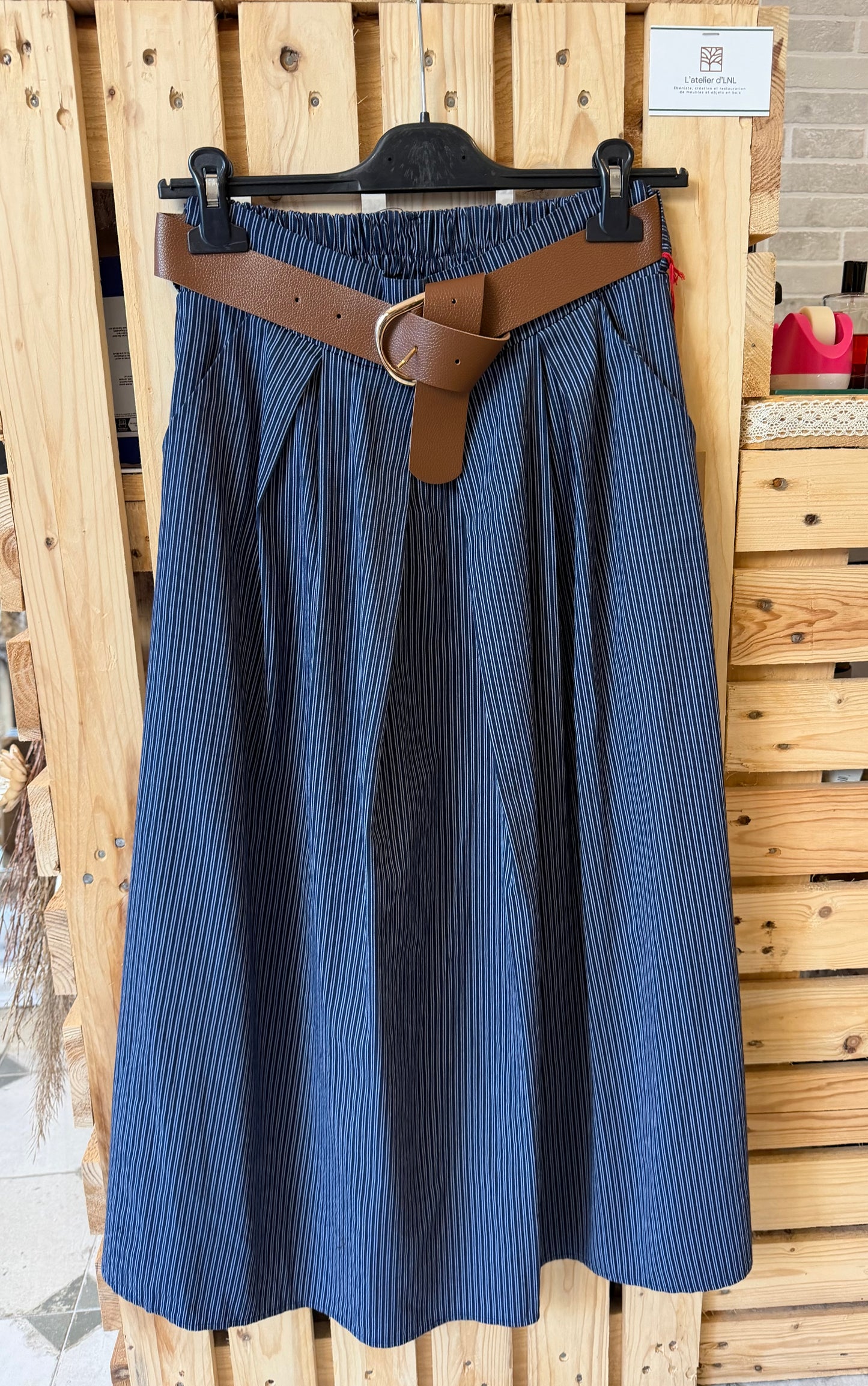 Jupe longue Marlène avec des rayures - Johanna Paris