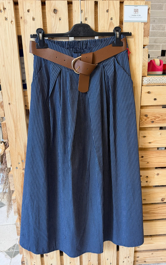 Jupe longue Marlène avec des rayures - Johanna Paris