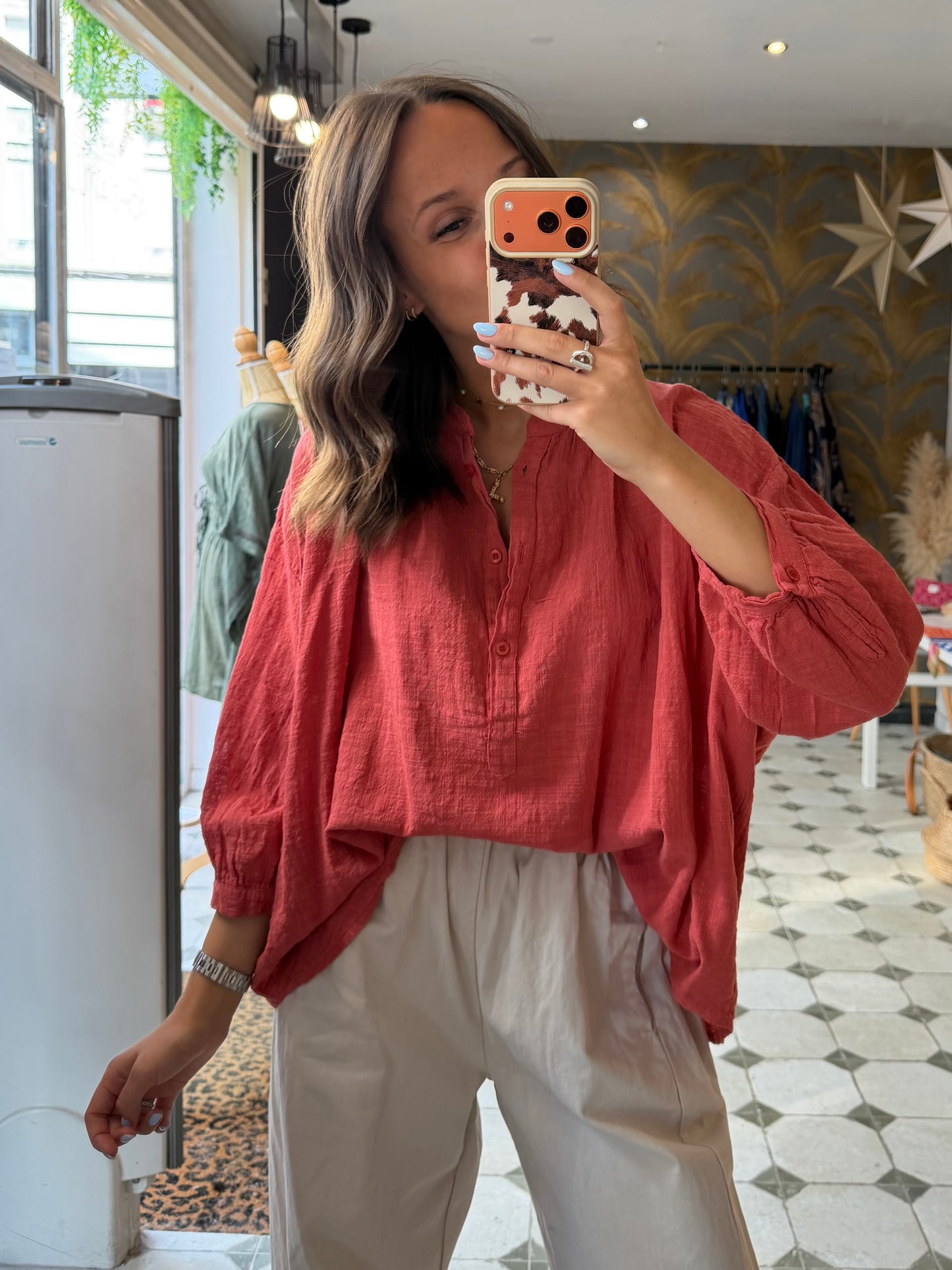 Chemise Ava en Garza Corail - Johanna Paris