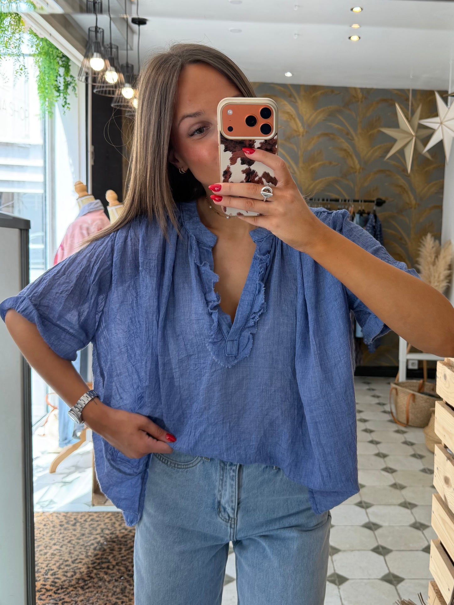 Blouse Aria manches courtes violet - Johanna Paris