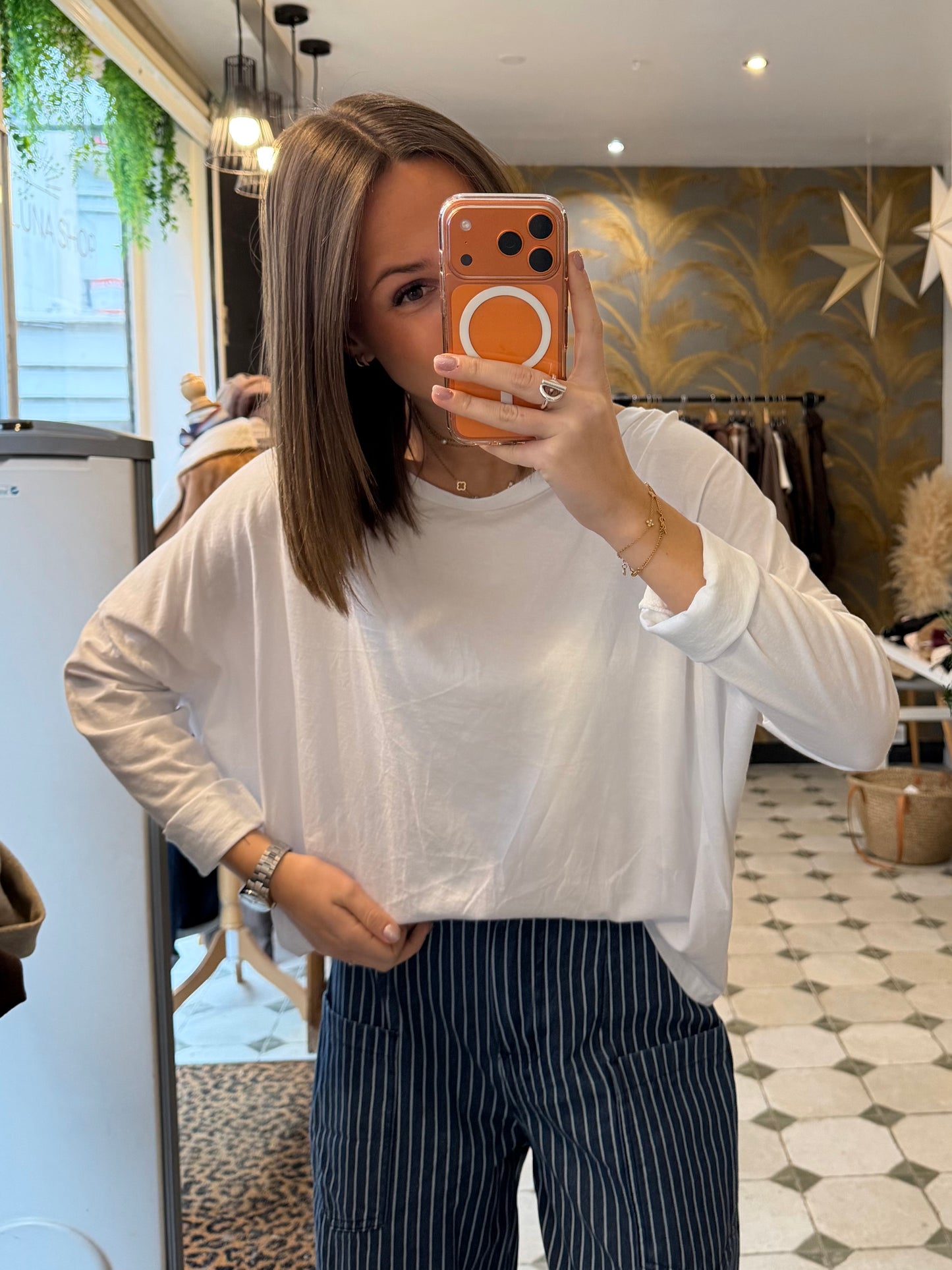 T-Shirt Col Bateau blanc - Johanna Paris