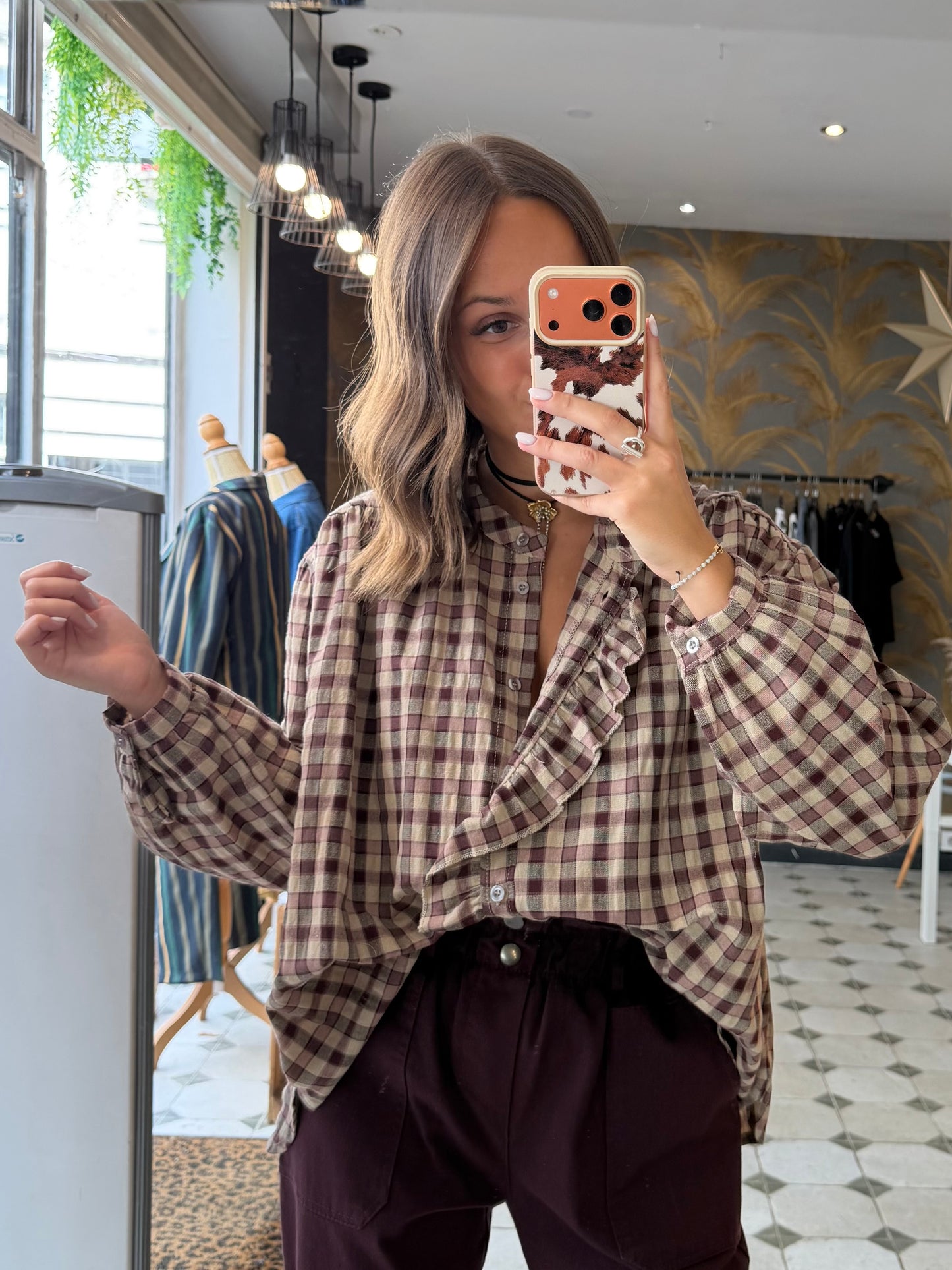 Chemise Vania rose/prune - Johanna Paris
