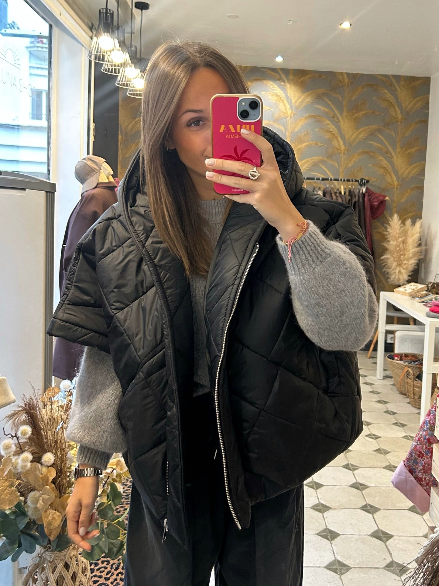 Doudoune cape noire - Johanna Paris